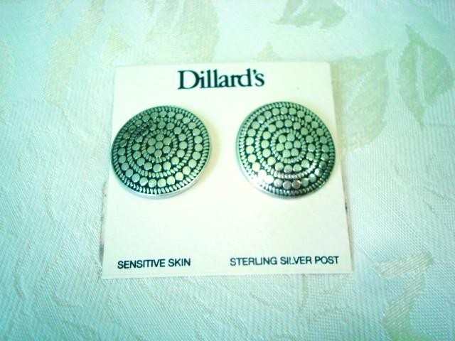 Silver Tone With Black Pierced Earrings Dillard’s Card KJ