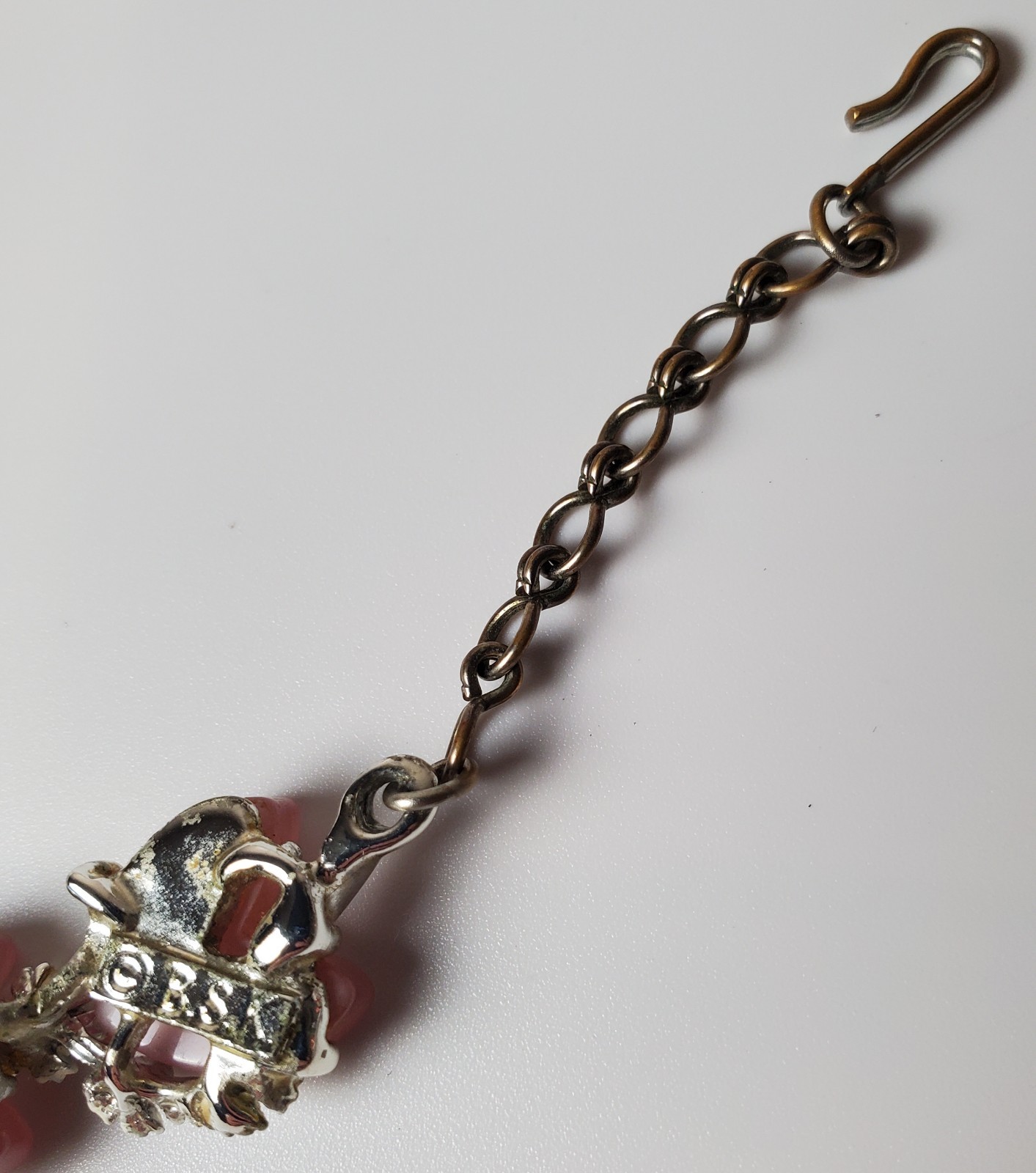 Vintage Necklace Earrings BSK Thermoset Pink Hearts Flowers Coquette Romantic