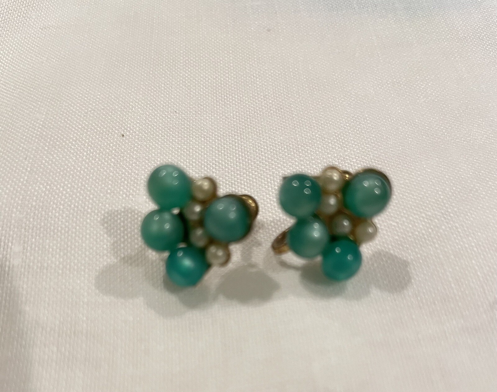 Vintage Clip On Earrings Set Of 10 Different Styles And Shapes And Color.