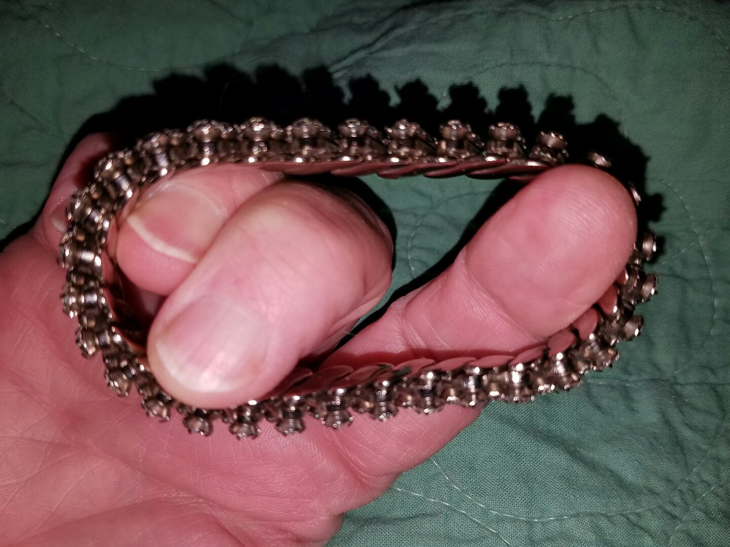 Vintage Prong Set Rhinestone Expanding Bracelet