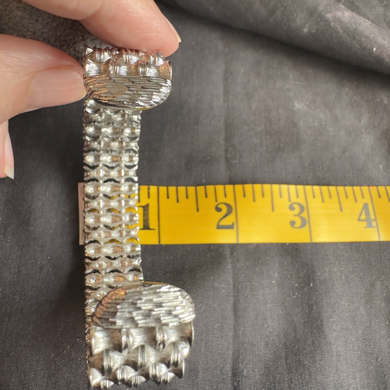 Vintage Cuff Bracelet Bangle Silver Tone Cuff Bamboo Design Good Quality Metal