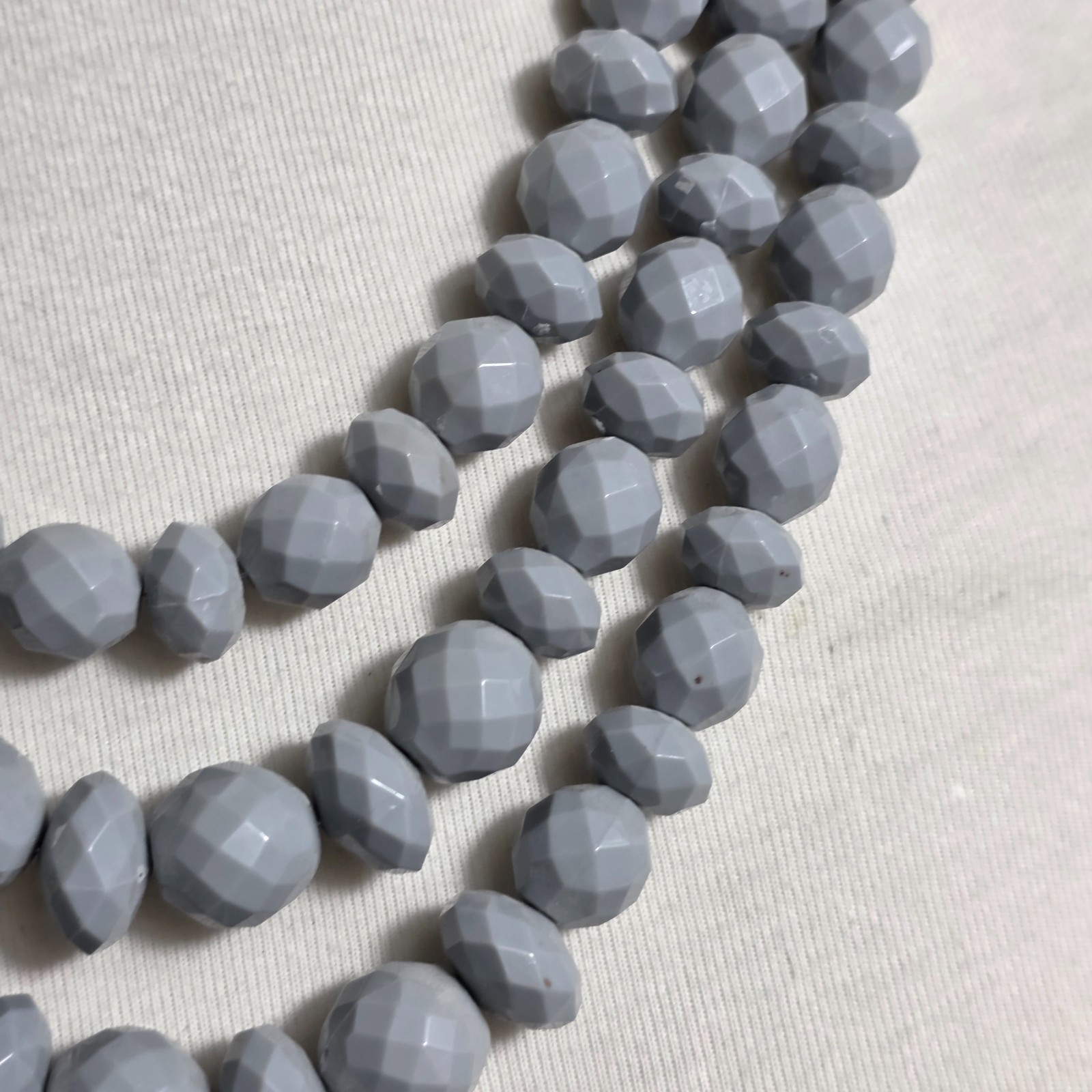 Sugarfix by BaubleBar Triple Strand Statement Necklace Gray Faceted Beads