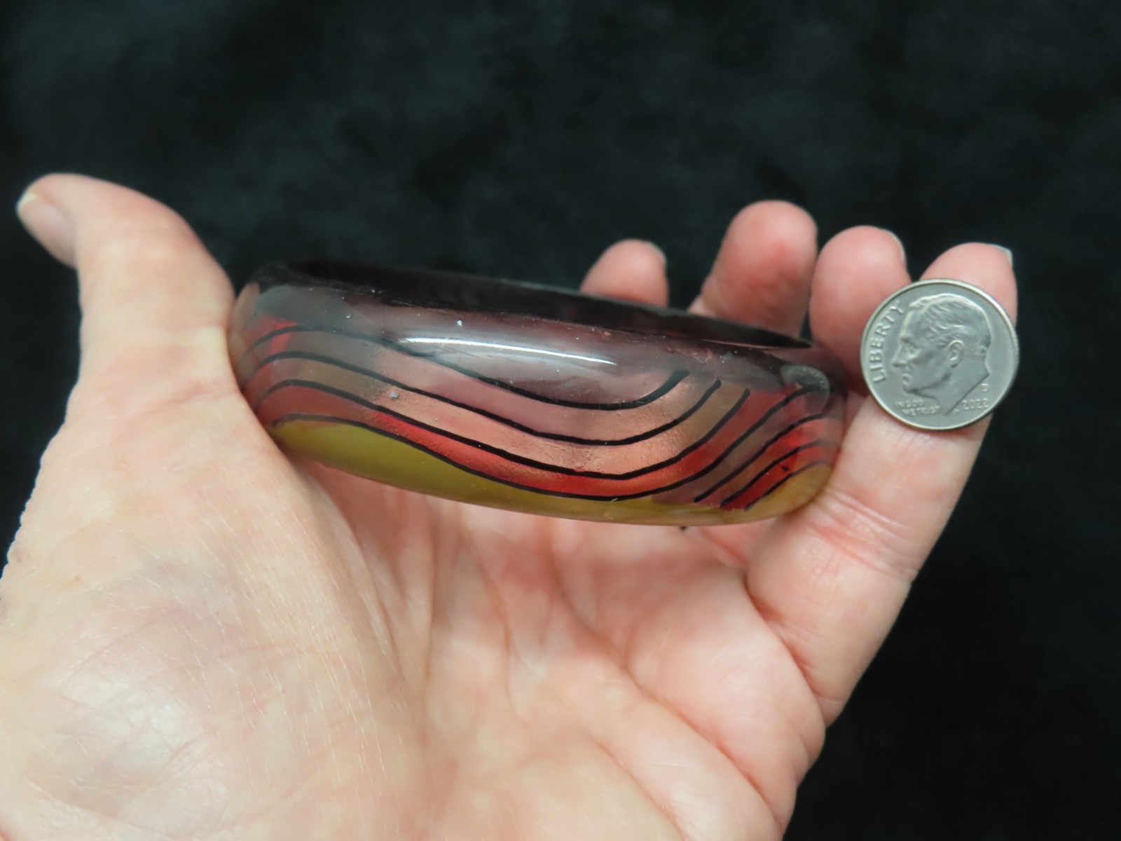 Vintage 1980’s AVON Watercolor Lucite Bangle Bracelet
