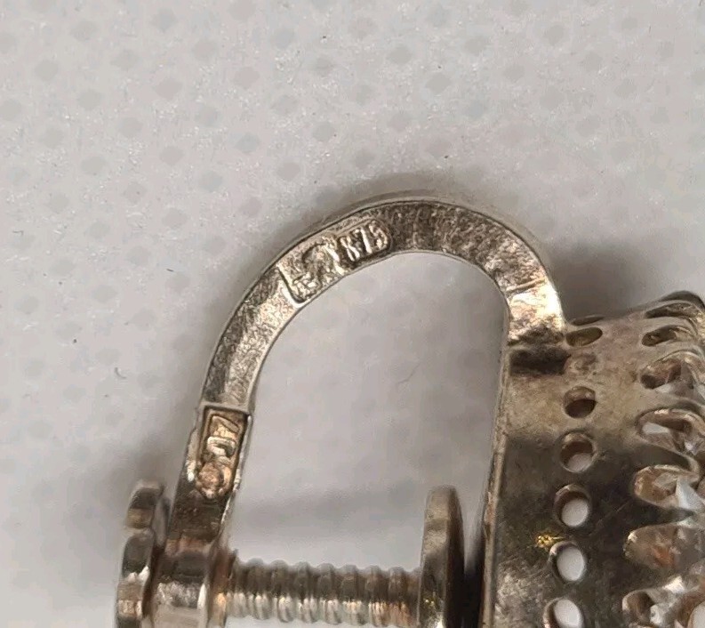 Rare Vintage Earrings, Clips Silver 875 USSR gilt 1927-1955