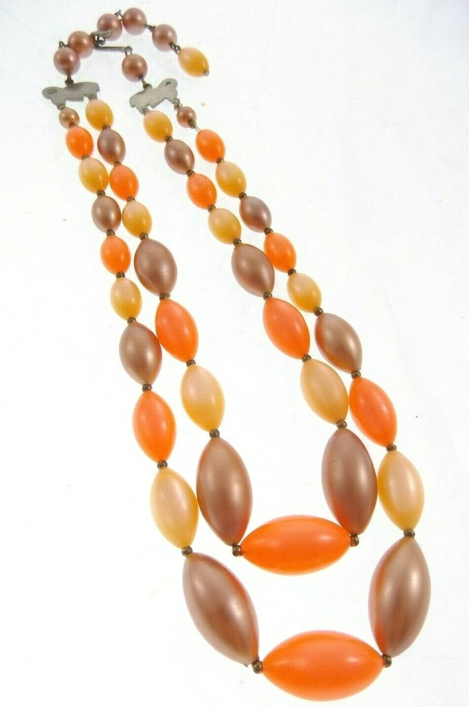 15-17″ Vintage Orange Moonglow Multi Double-Strand Necklace