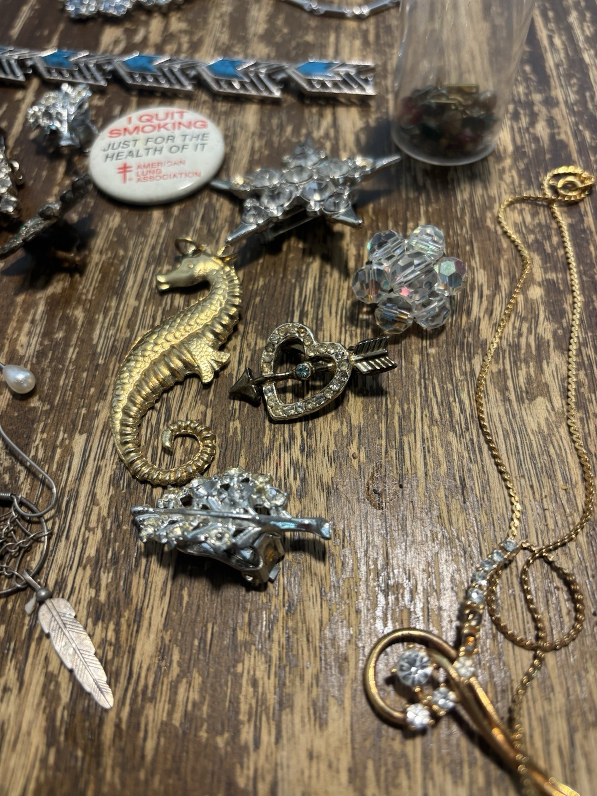 Vintage Costume Jewelry Broken Earrings Necklace Brooch MCM Large Lot