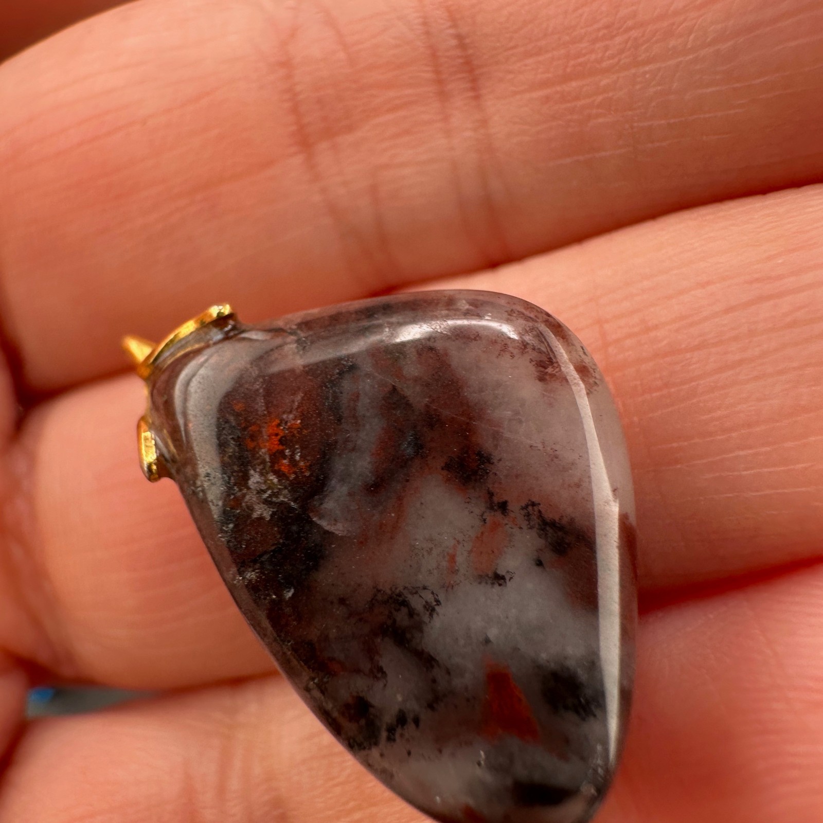 Vintage Gemstone Pendant Charm Lot Jade Quartz Agate Tigers Eye Jasper 25+