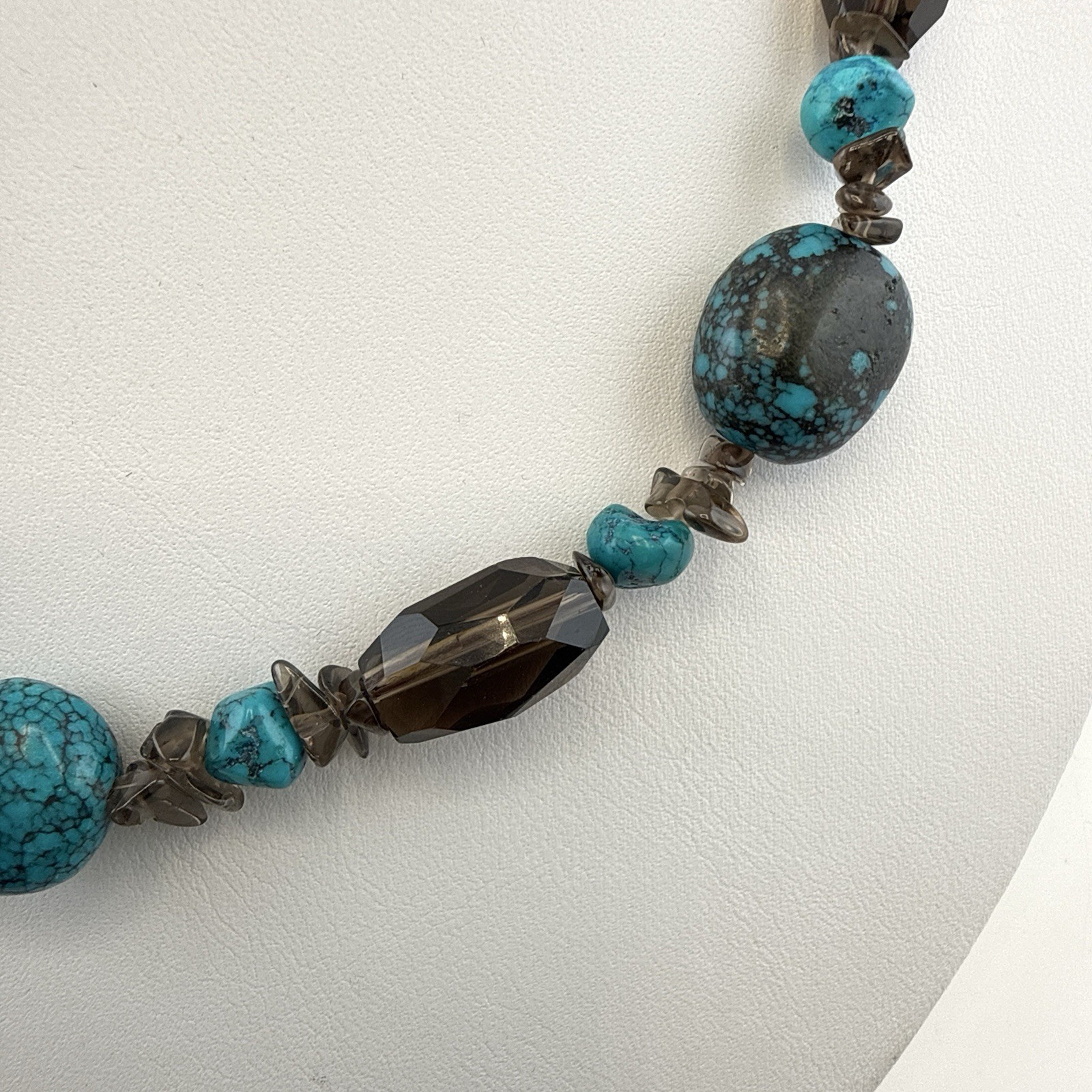 Deb Guyot Necklace Blue Turquoise Quartz Sterling Silver 925 HSN Beaded Matrix