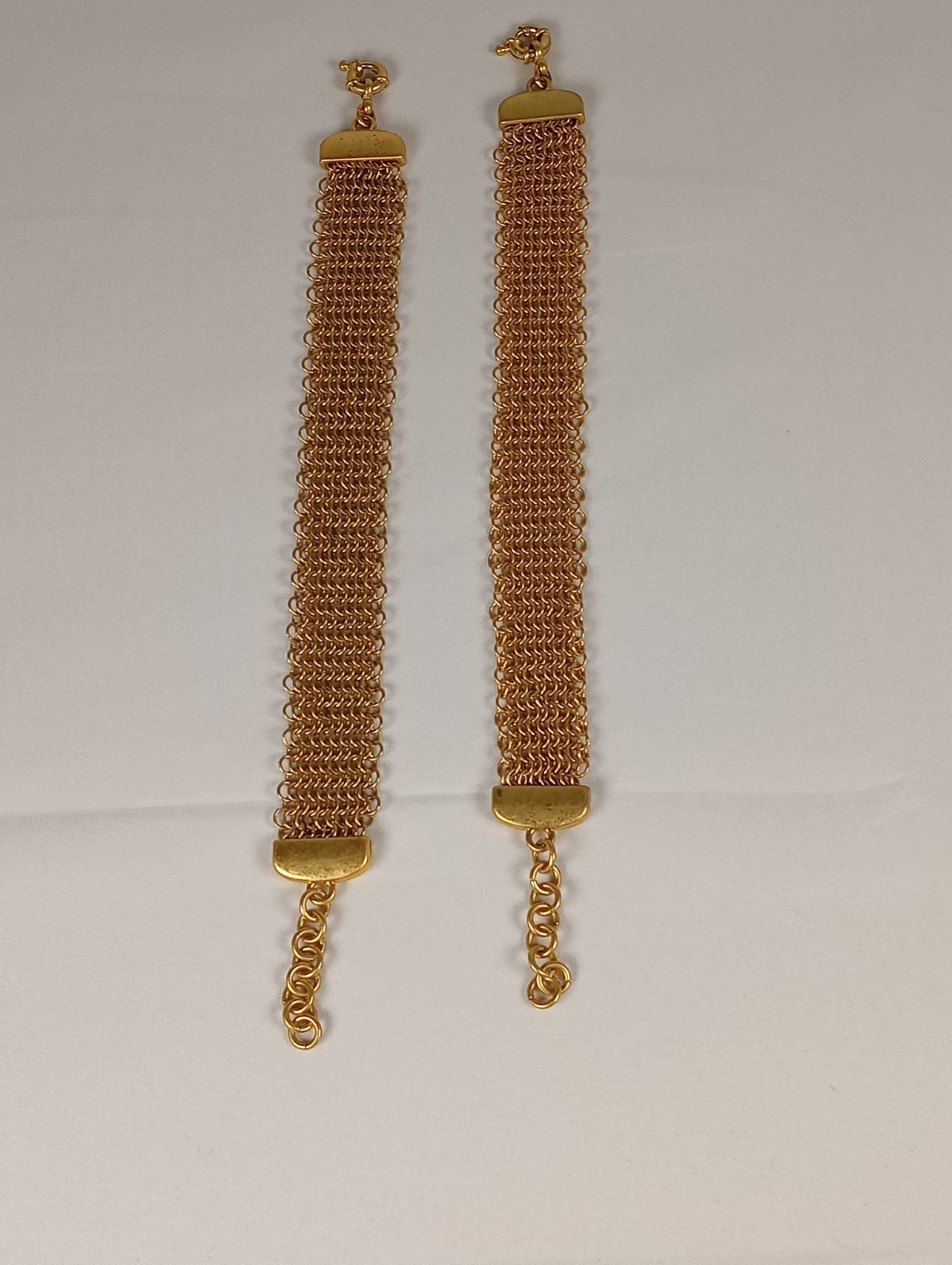 Vintage Gold Tone Mesh Convertible Necklace Bracelet Set Modular Jewelry