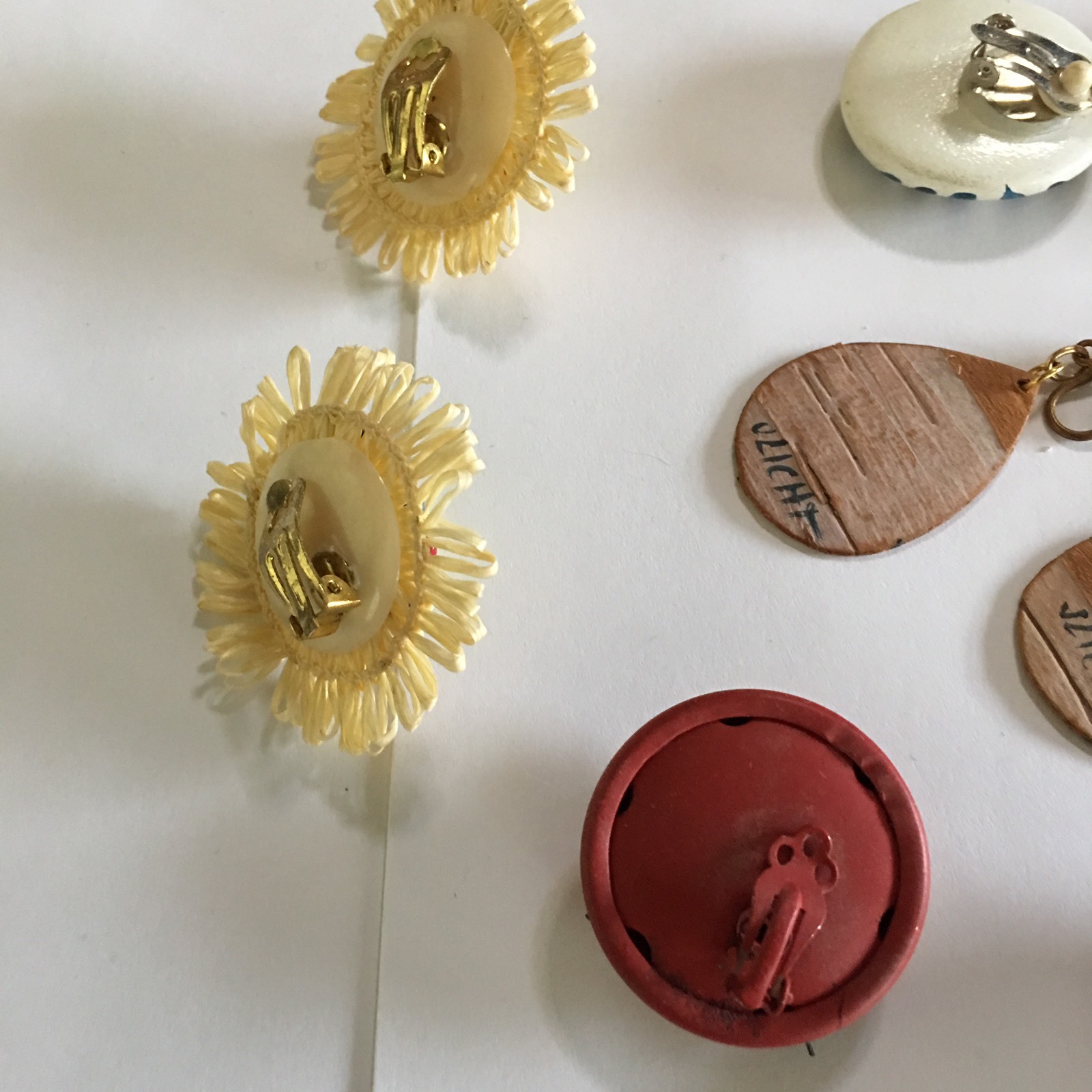 Lot Of 5 Clip On Women’s Costume Earrings HAND CRAFTED Fun Different
