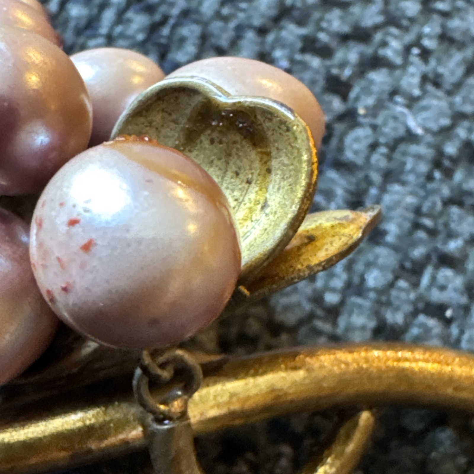 Vintage Brooch-Bunch Of Grapes-Faux Pearls