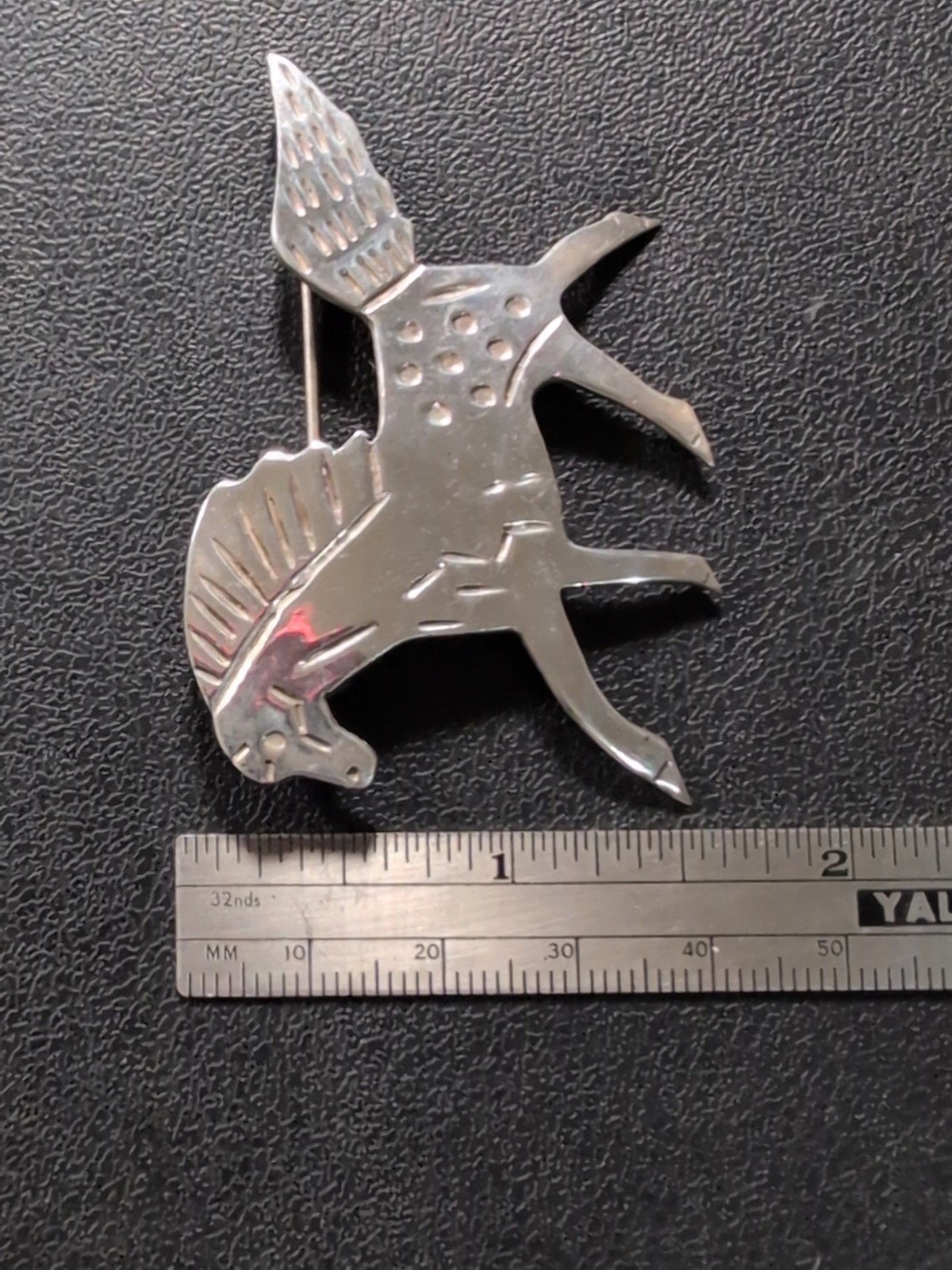 Running Spotted Hind Quarter Horse Brooch Mexico TT-28 925 Monte 12.4g 2.25″