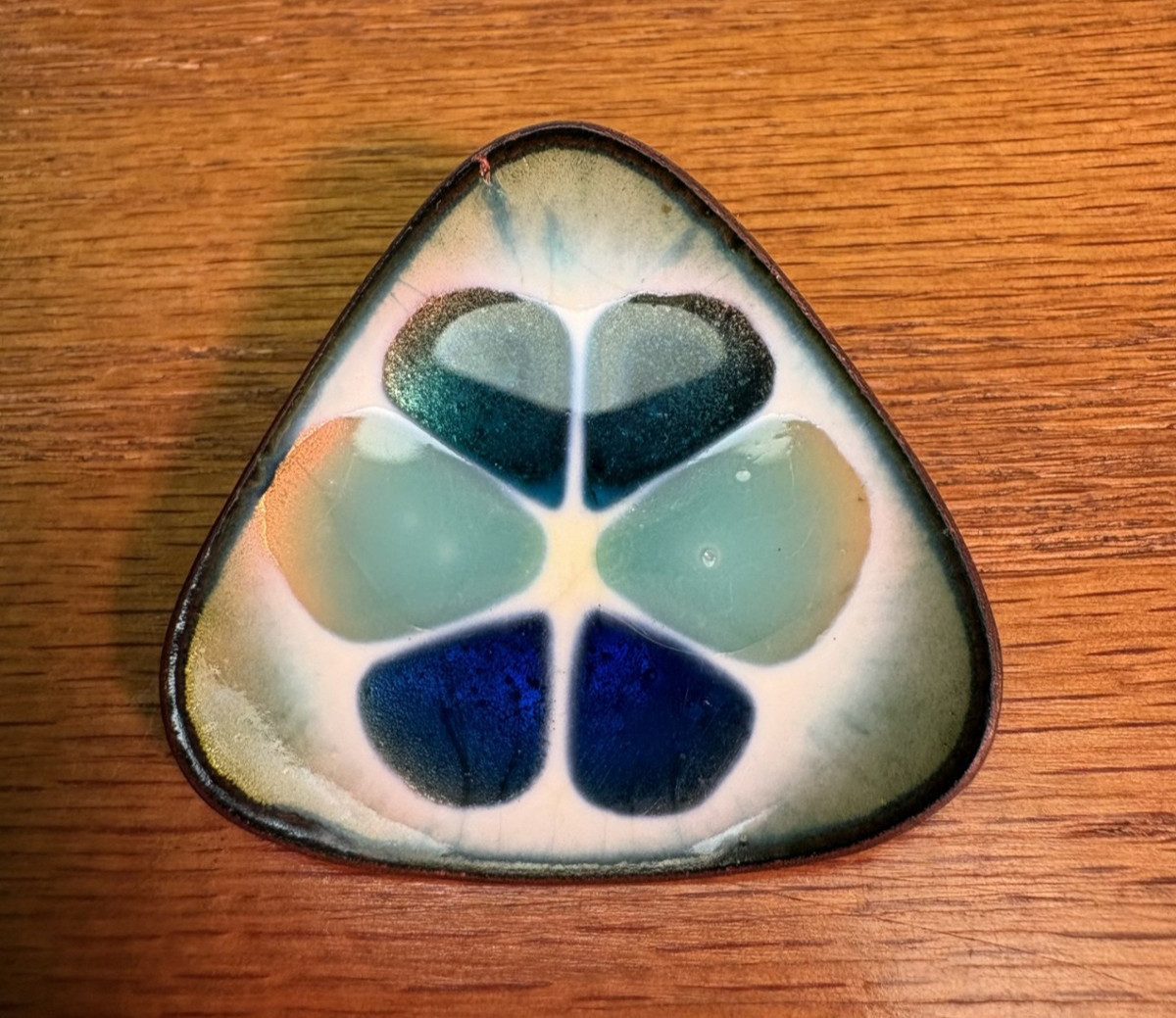 Vintage”HOGAN BOLAS” Brooch,Copper Enamel Finish.