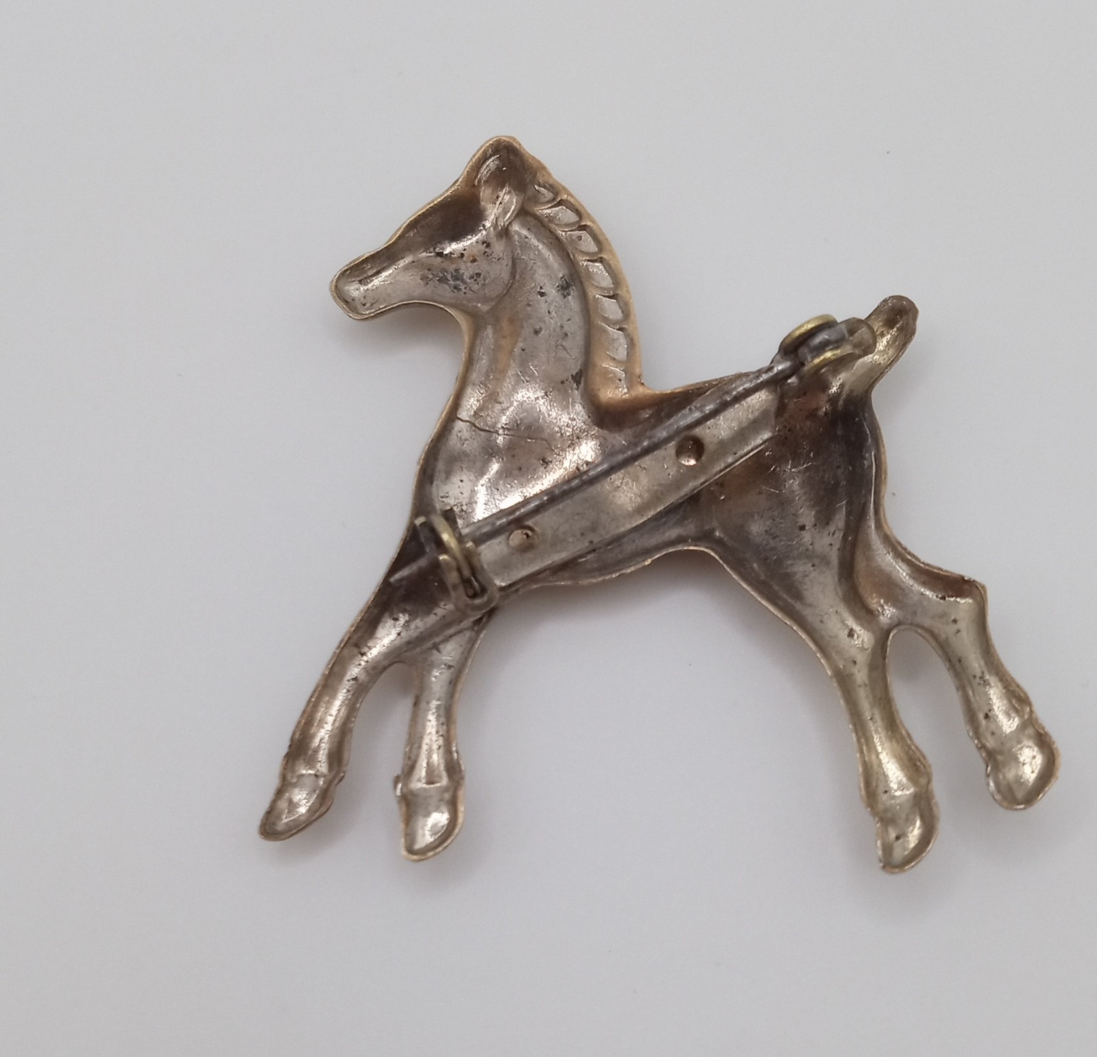 Small Spirited Horse Brooch Gold Tone equestrian, colt, foal, western