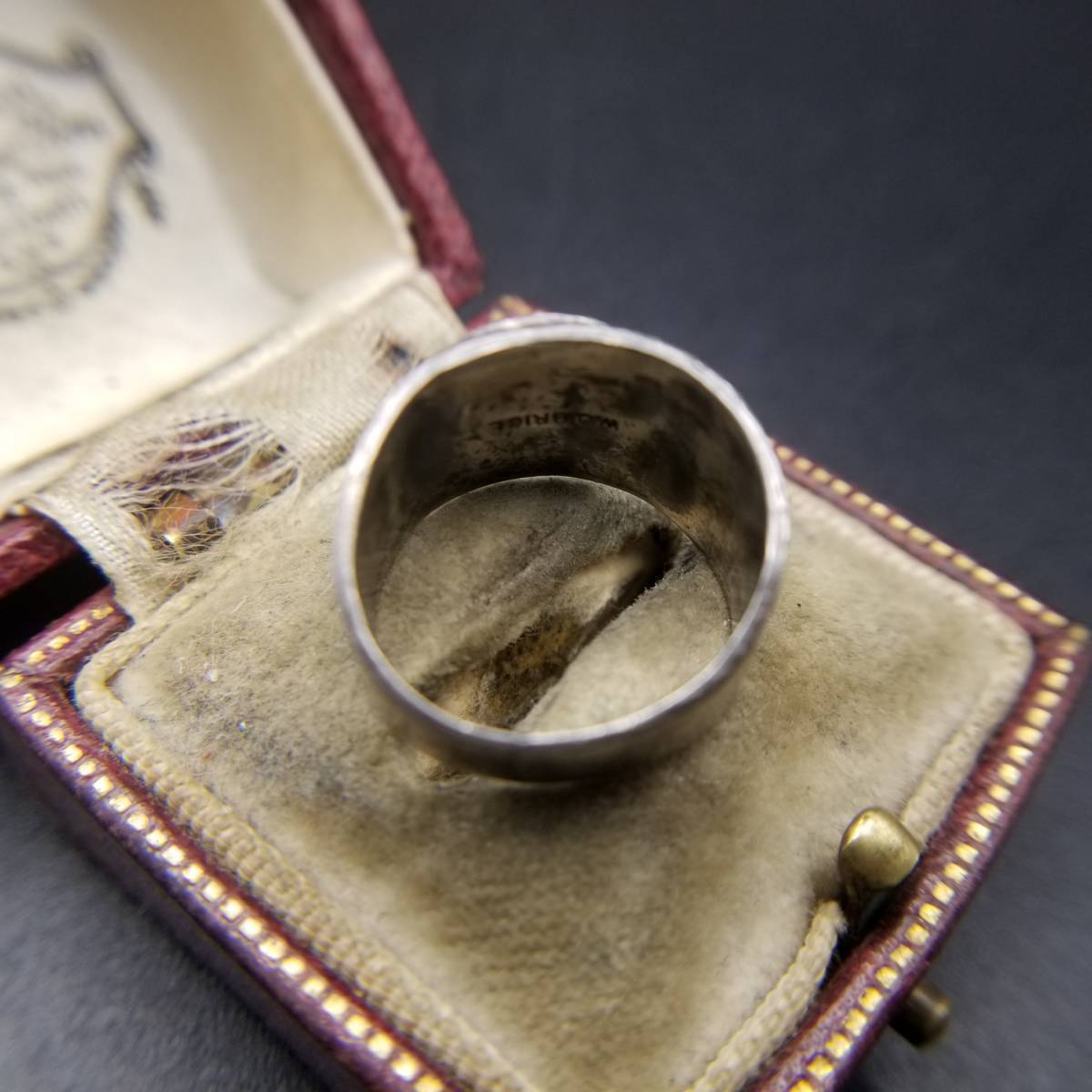 W.J.BRICE Initial Letter P Monogram 925 Silver Vintage Ring Silver Ring Wide