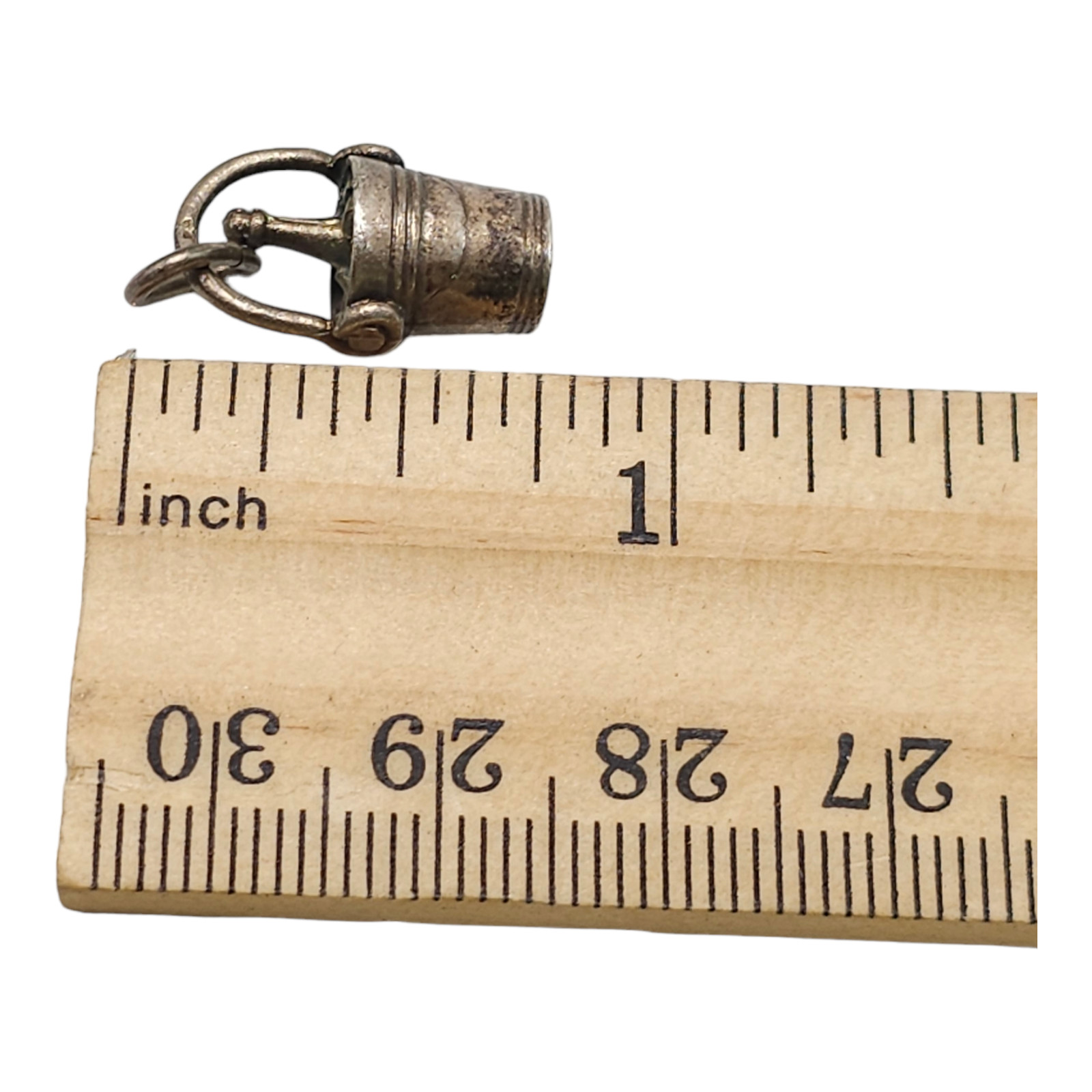 Sterling Silver 925 Champagne Ice Bucket Dangle Drop Charm Pendant Vintage
