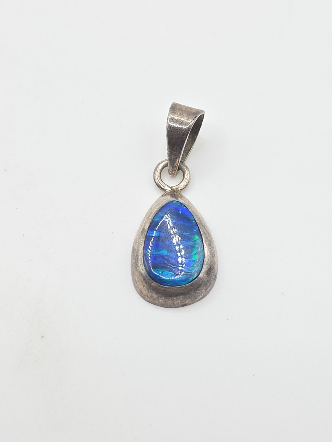 Vintage Silver 950 Mexico Blue Opal Pendant