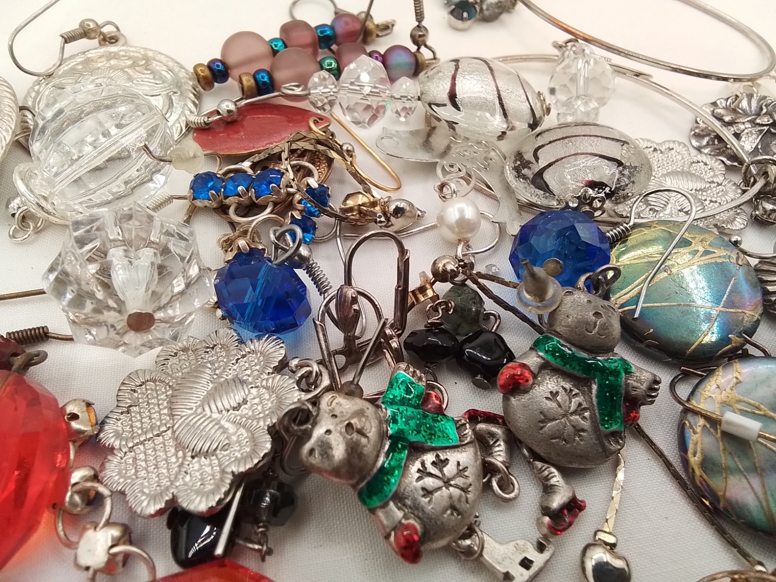 20 LOT B ESTATE VINTAGE SETS PIERCED EARRINGS CHANDELIER DANGLE HOOP FRENCH HOOK