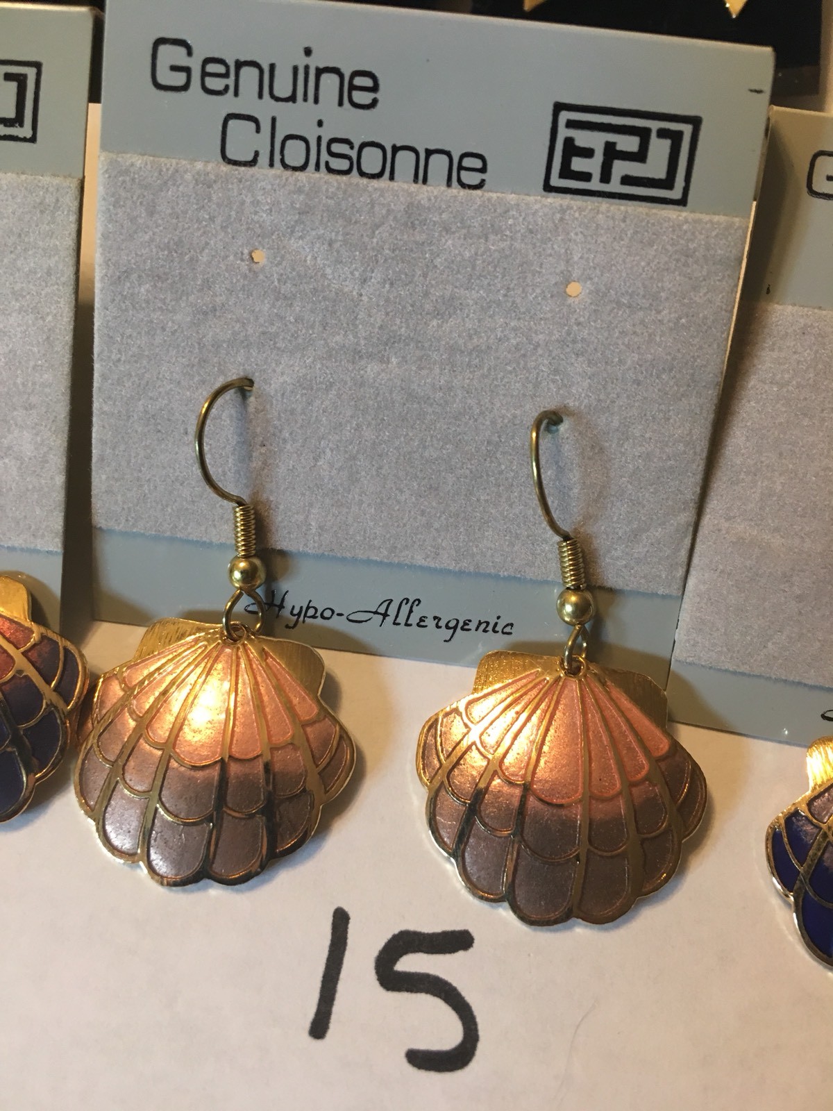 Vintage 1980s Cloisonne Pierced Earrings, You CHOOSE! Circle, Square VERY PRETTY