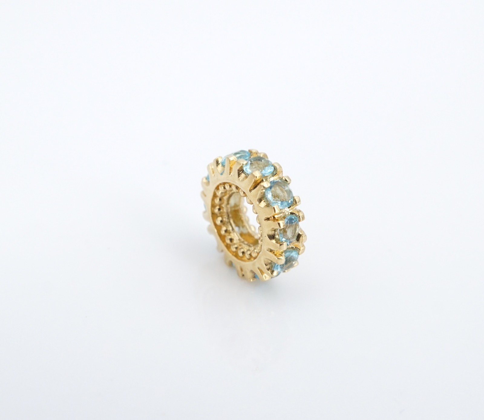 Storywheel 14k Blue Topaz Slide Charm Yellow Gold 8.5mm Nancy Brown CHS2289