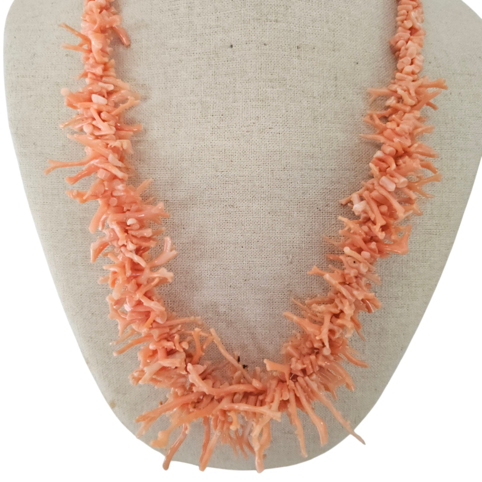 Graduated Coral Branch Necklace Vintage Genuine Natural 22″