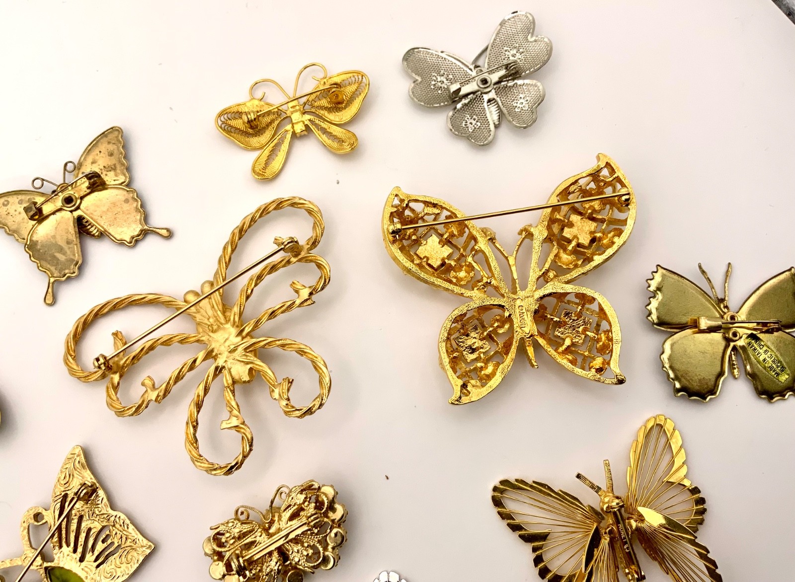 Vintage Butterfly Brooch Monet Avon Gerry’s Enamel Rhinestone Filigree Lot of 14