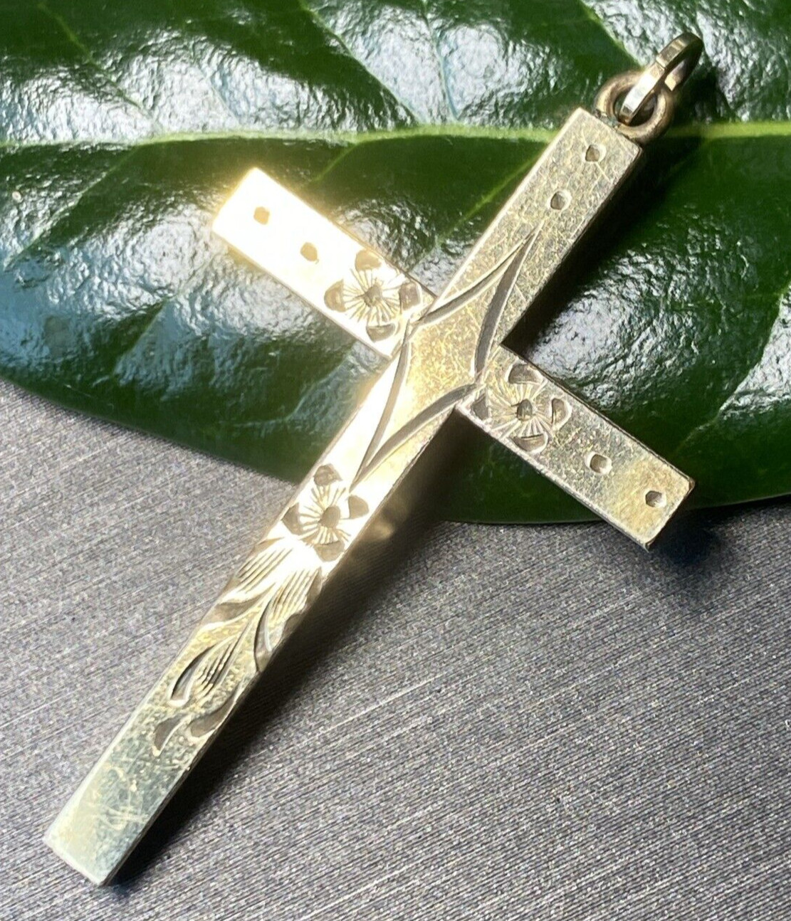 Vintage Cross Pendant Pre-owned Estate Jewelry 12K Gold Filled Antique Unmarked