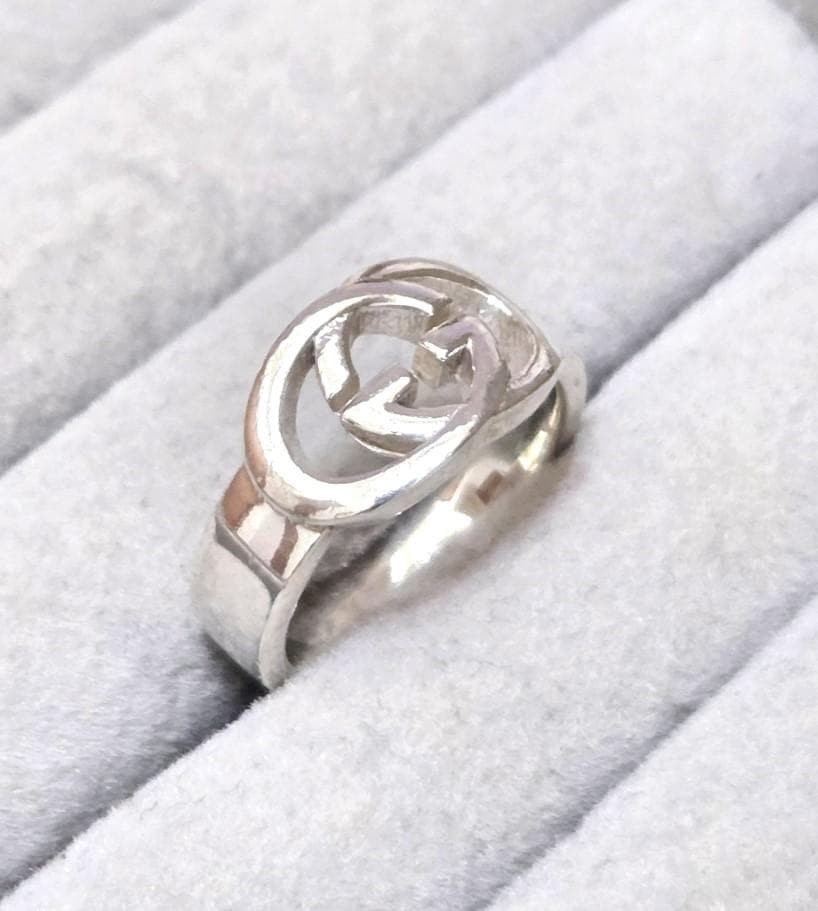 GUCCI Interlocking G SV925 Ring, Size 12 (approx.), 43777