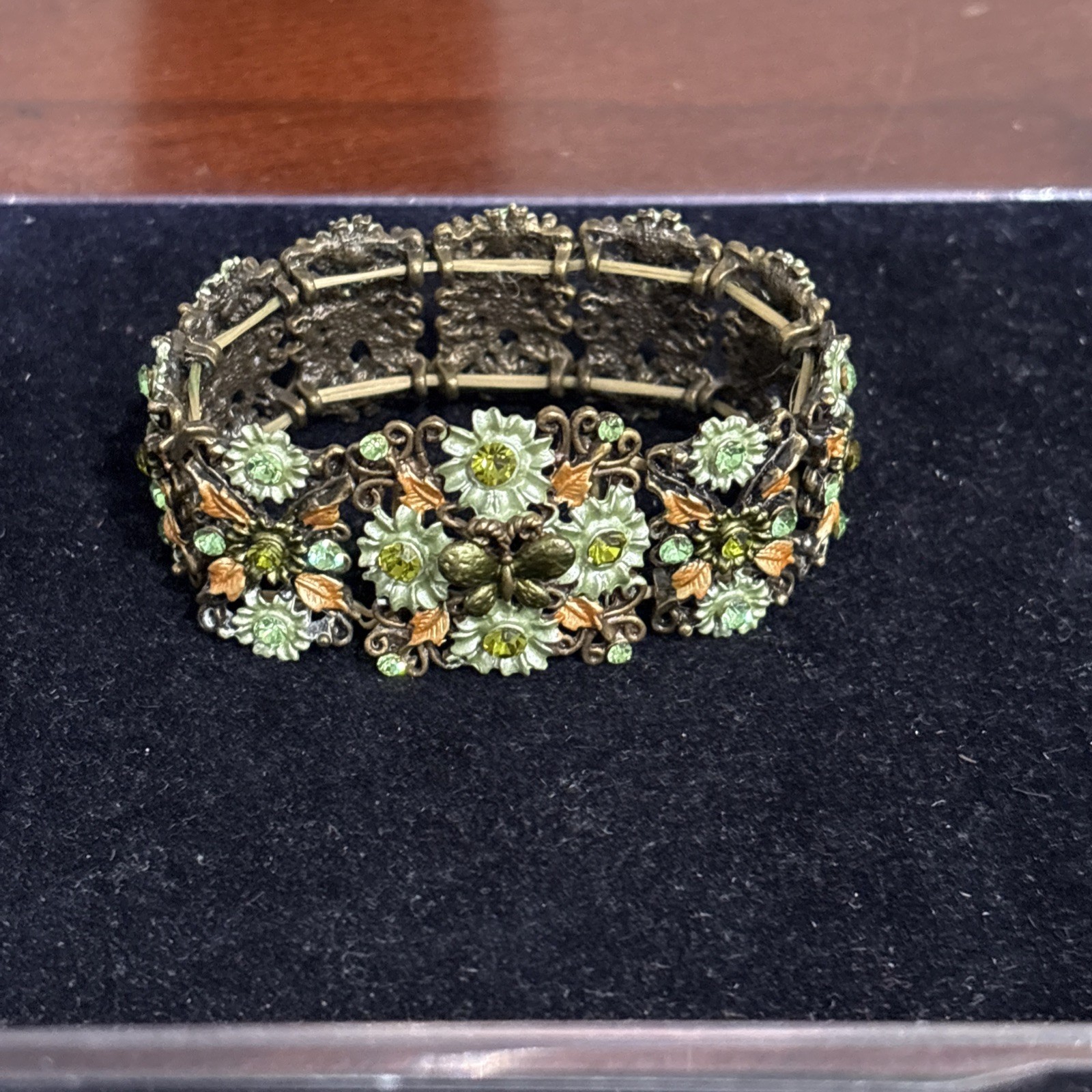 Vintage Victorian Revival Style Multi Link Butterfly Motif Costume Bracelet
