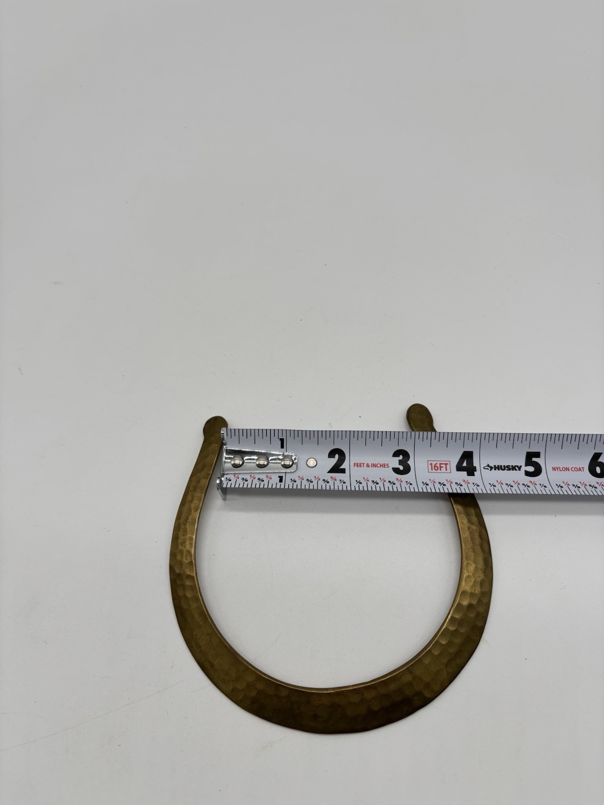 Vintage Hammered Brass Collar Necklace Choker 70’s Boho Brutalist (N) NOTE