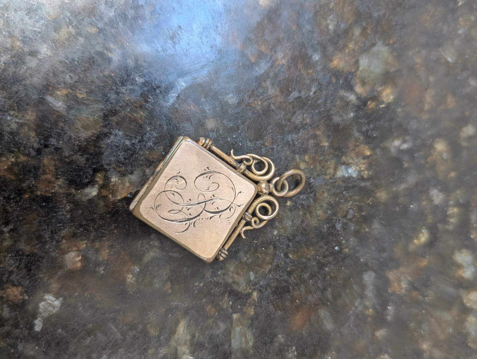 Antique Edwardian Gold Filled Masonic Locket, Monogrammed