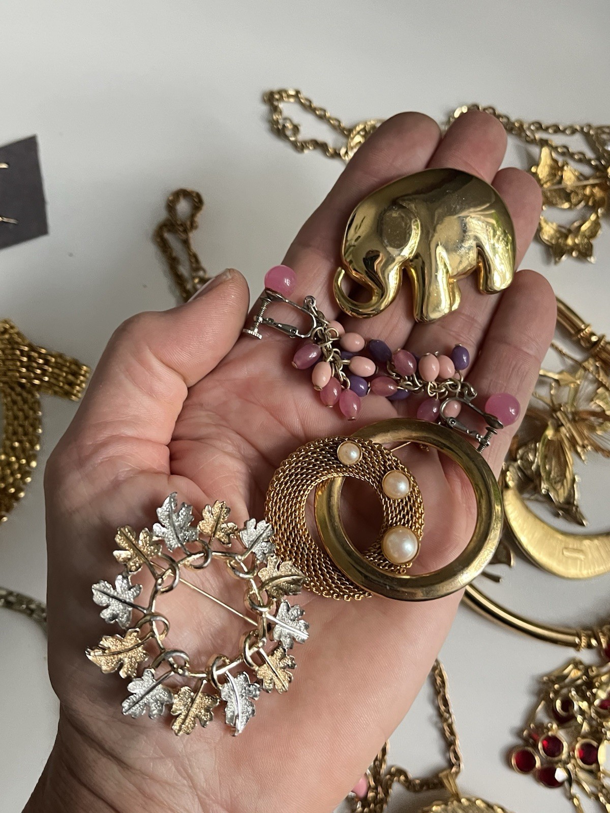Vintage Jewelry Lot Monet Coro LC Avon Coventry Enamel Rhinestone Heart 1960-80’
