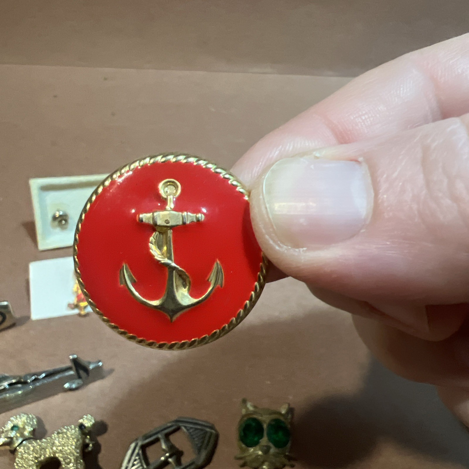 Vintage Costume Jewelry Buckle Anchor Bakelite Swank