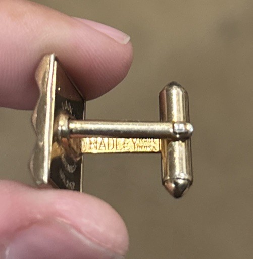 Vintage Hadley 10K RGP cufflinks Rolled Gold Plate Etched