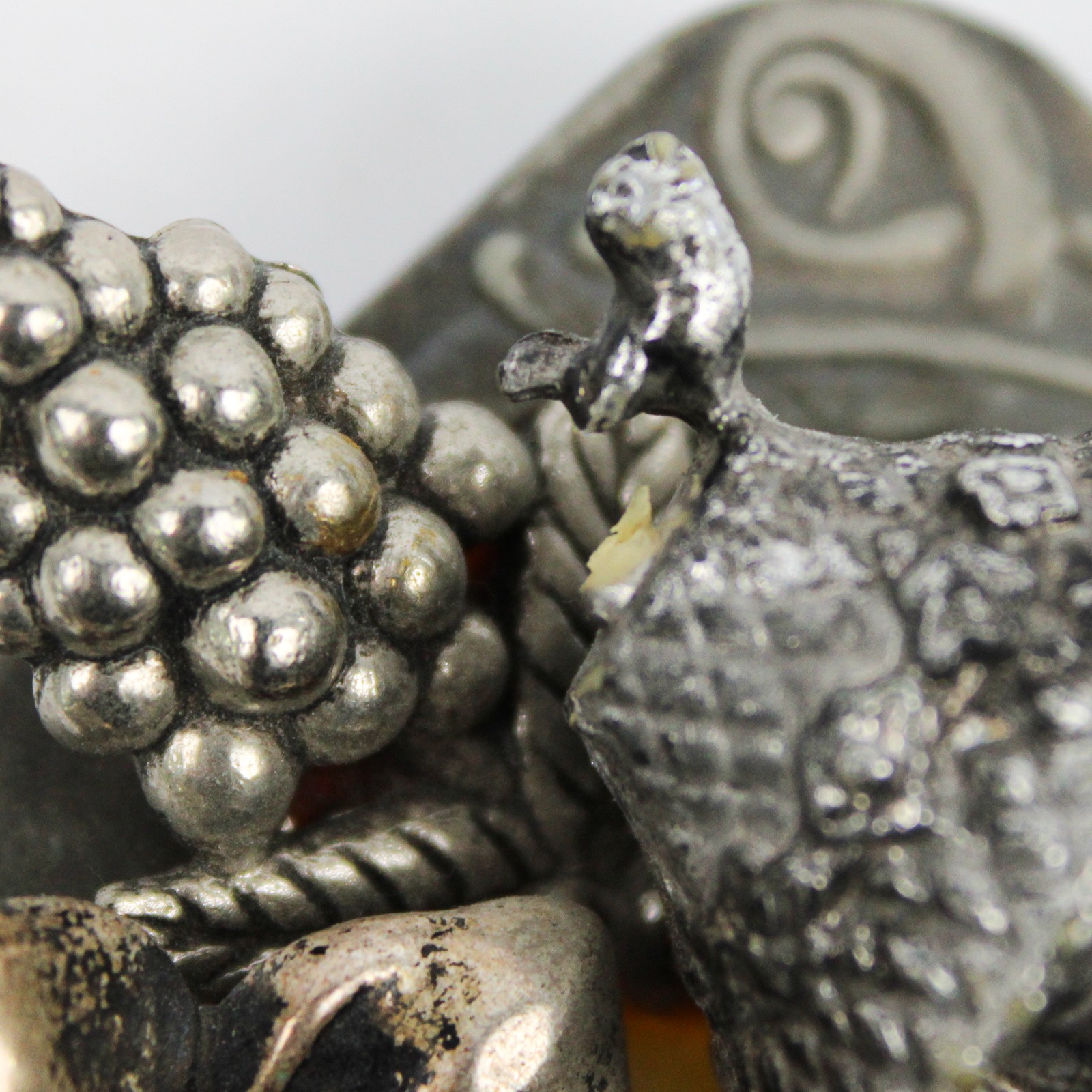 Vintage Metal Plated Girl Gardening Brooch 4″ Silver Tone Collectible