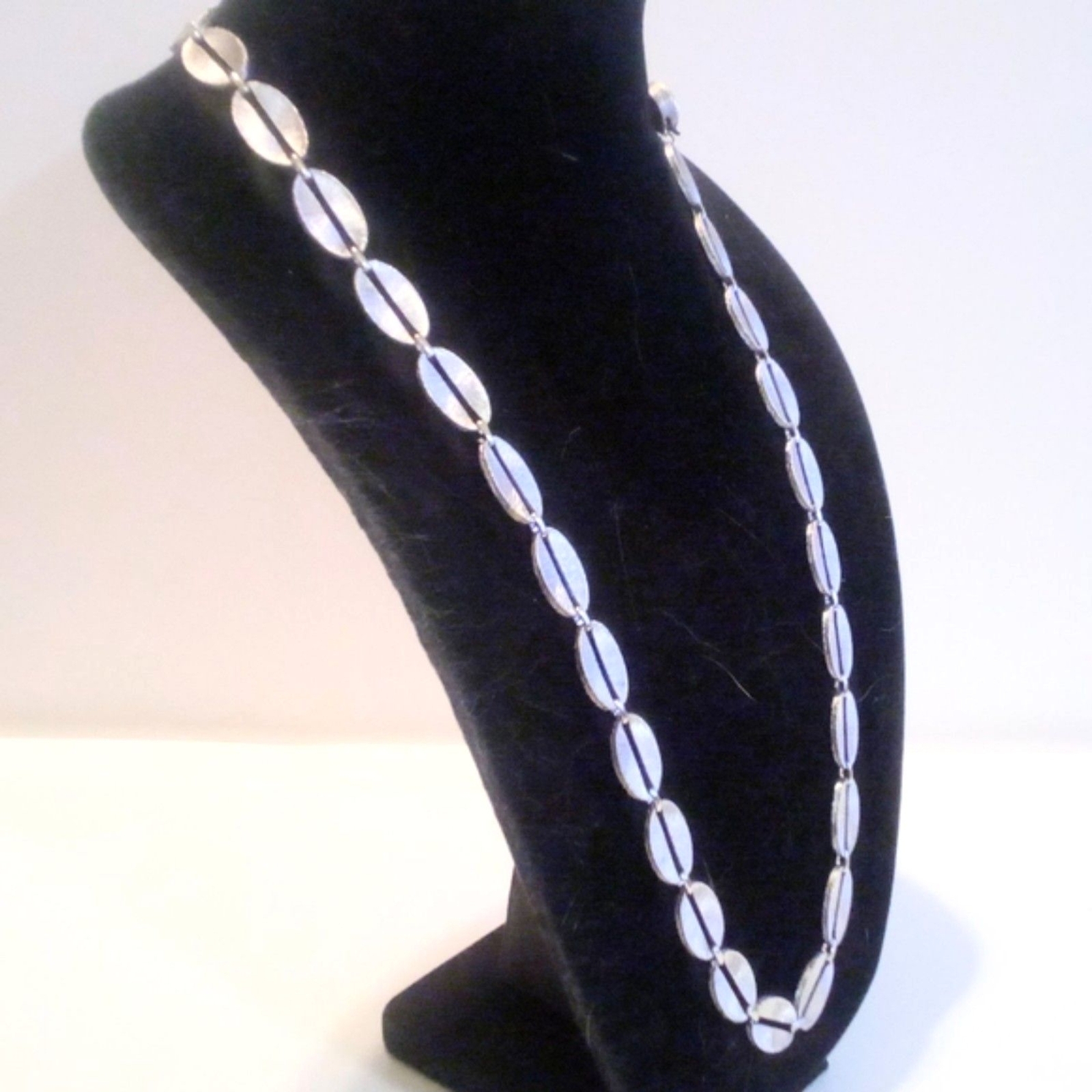 Vintage Brushed Silver Tone Specialty Link Chunky Chain Necklace