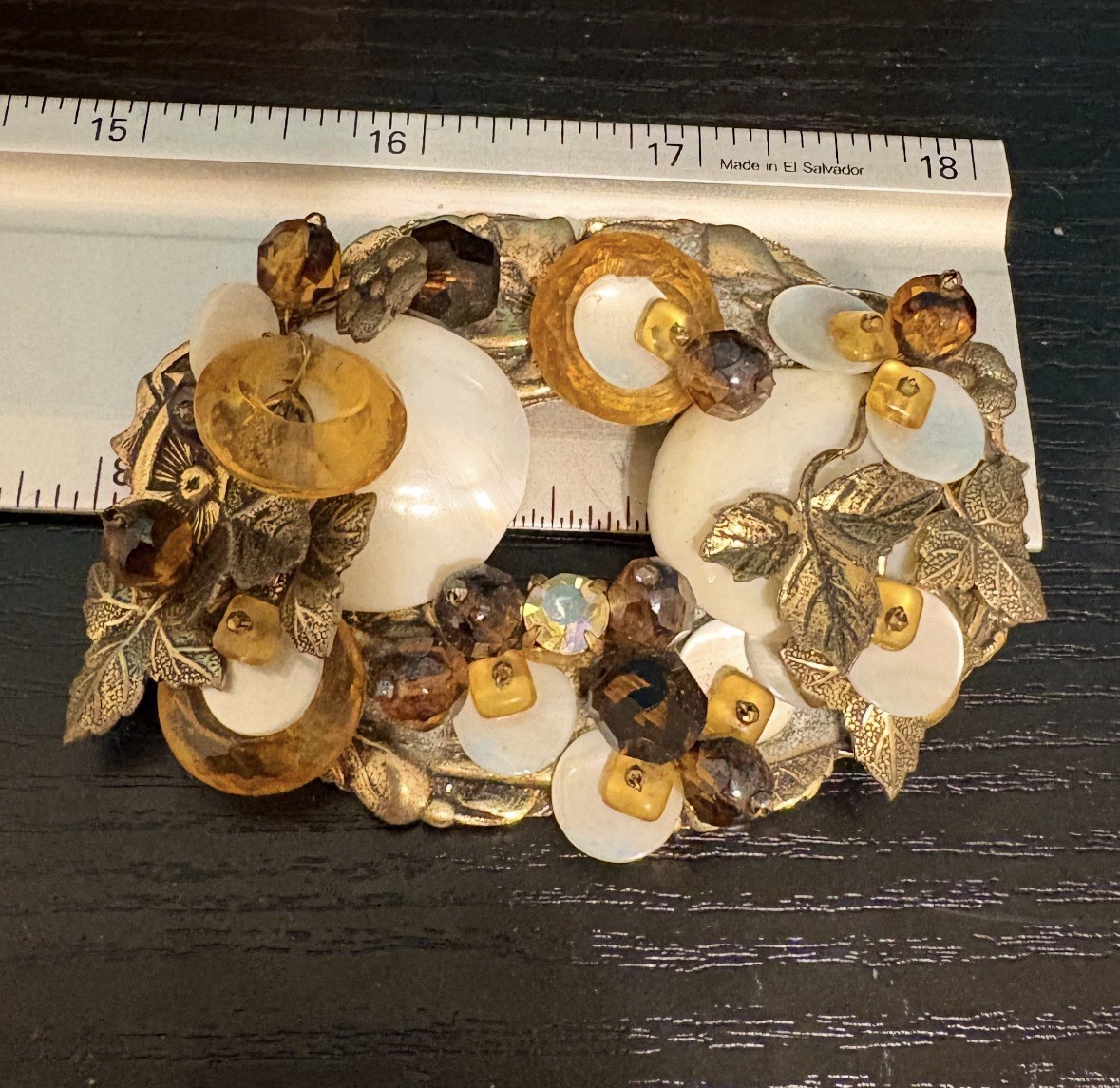 Original by Robert ? vintage unsigned brooch mixed metal 3” oval wired stunning
