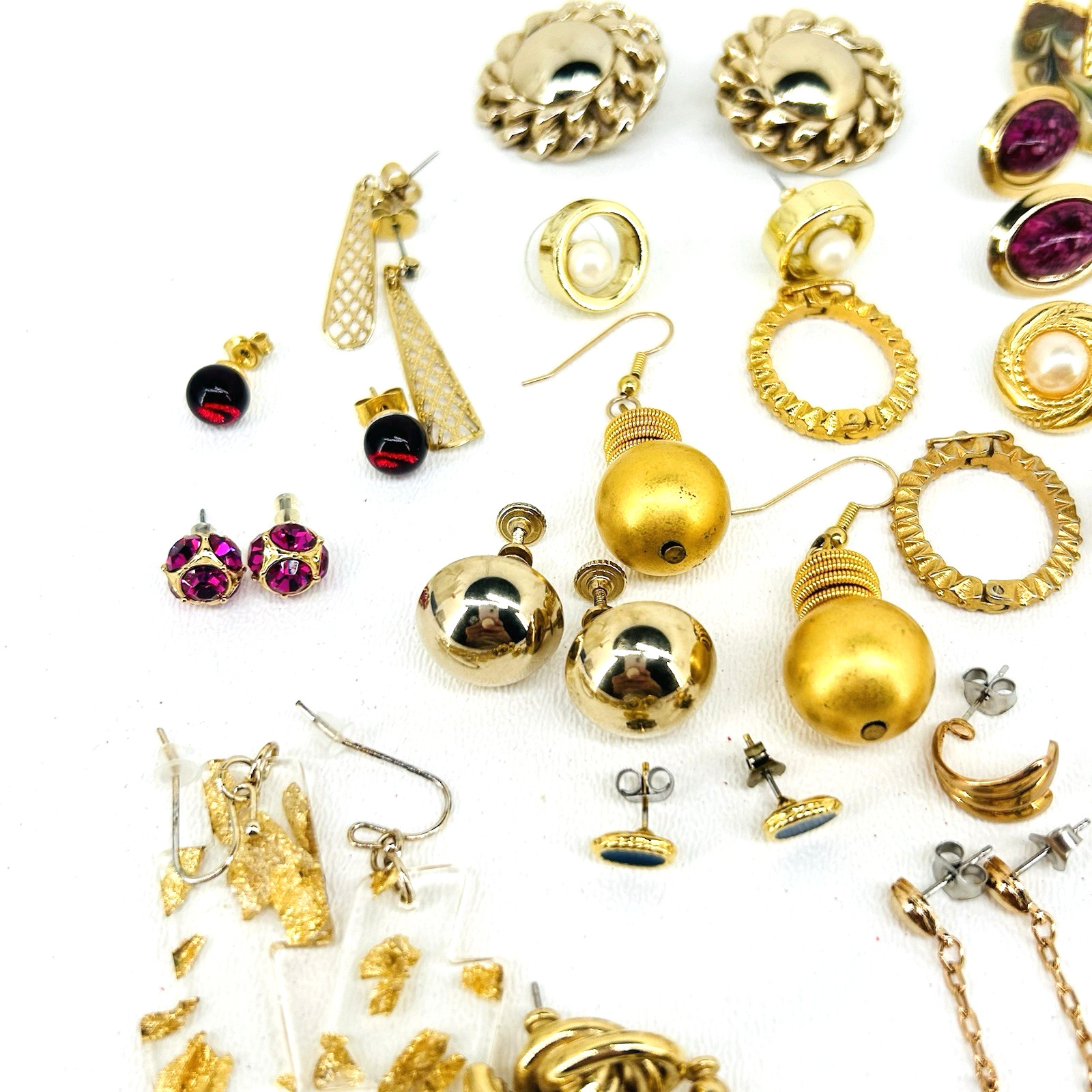 Lot 23 Pairs of Vintage to Modern Assorted Earrings Different Styles and Shapes