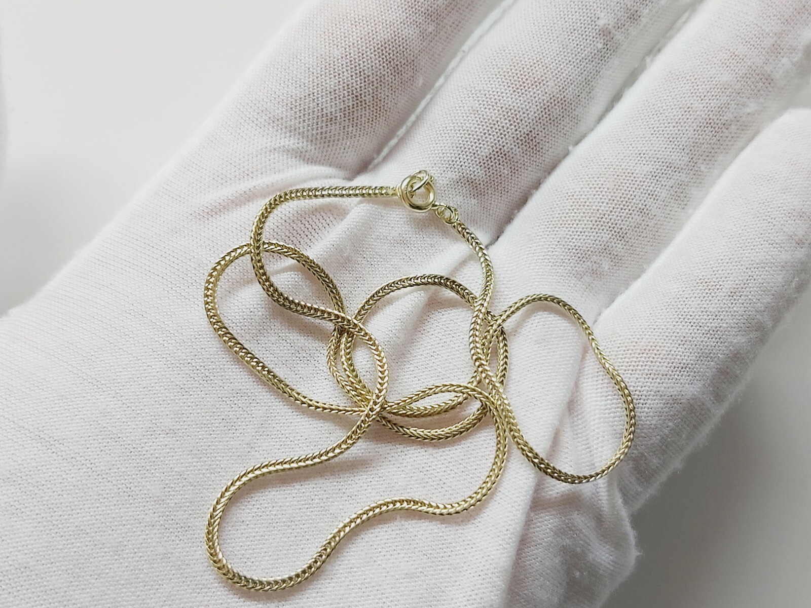 14K Solid Yellow Gold Vintage Snake Necklace Chain Length 45 cm / 17.75 inches