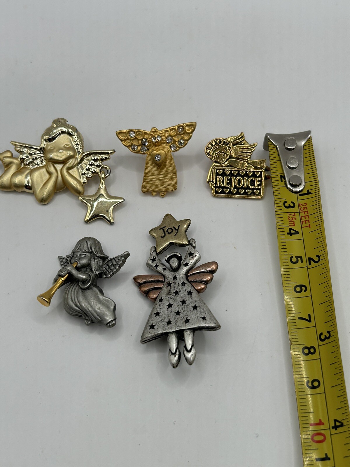 Vintage Angel Pin Brooch Lot – Gold Tone, Pewter, Daria, Norma Jean