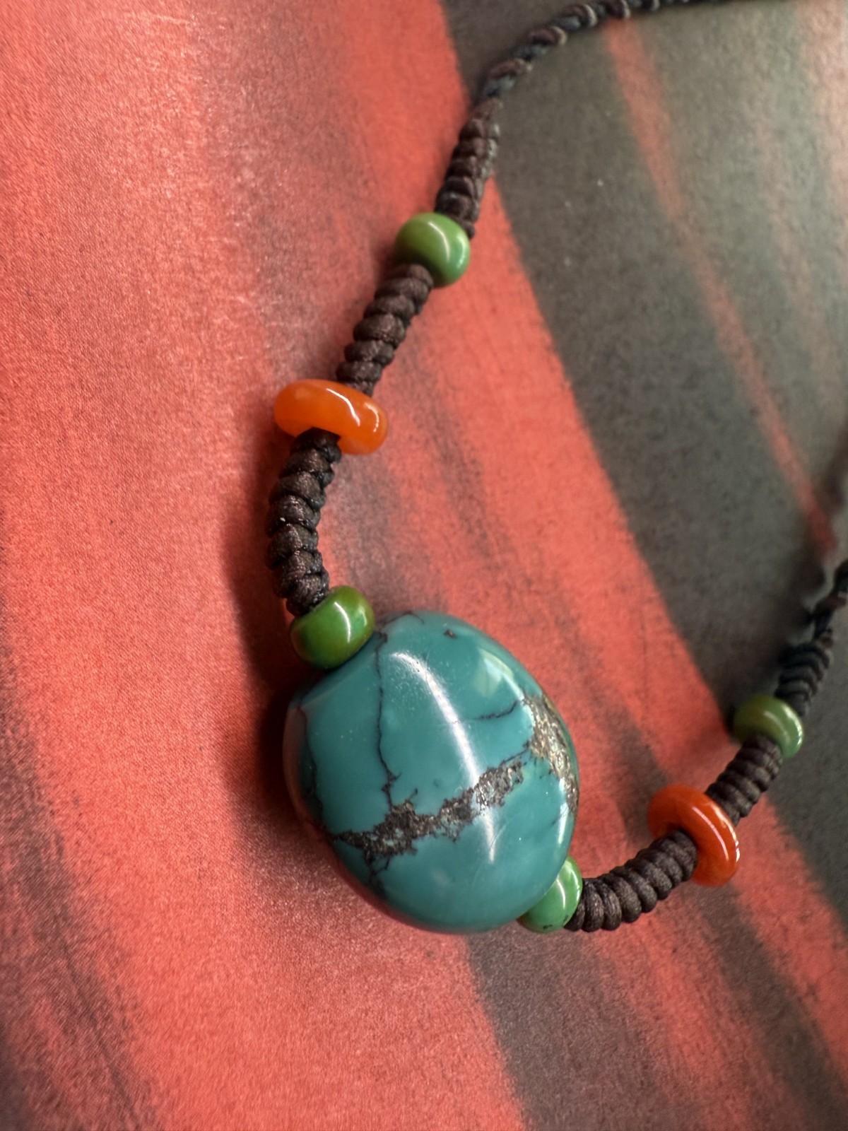 Vintage Tibetan Turquoise Bead Necklace | Handcrafted Traditional Amulet