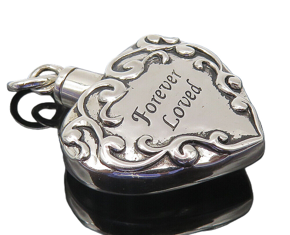 DJB 925 Sterling Silver Forever Loved Shiny Heart Drop Pendant PT8667