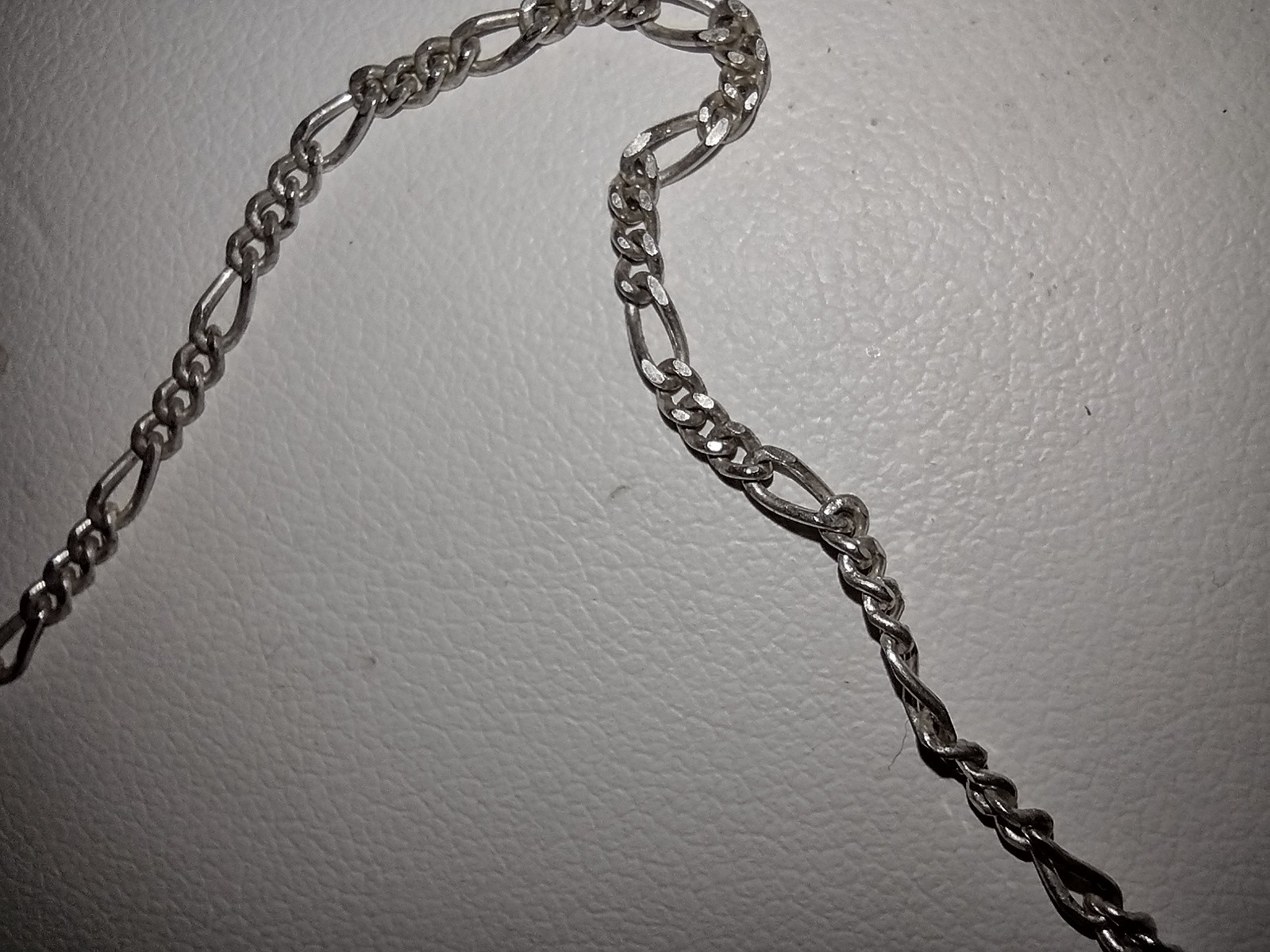 Vintage 925 Sterling silver Figaro Chain Anklet 10″ Italy 2.1mm Wide Chain