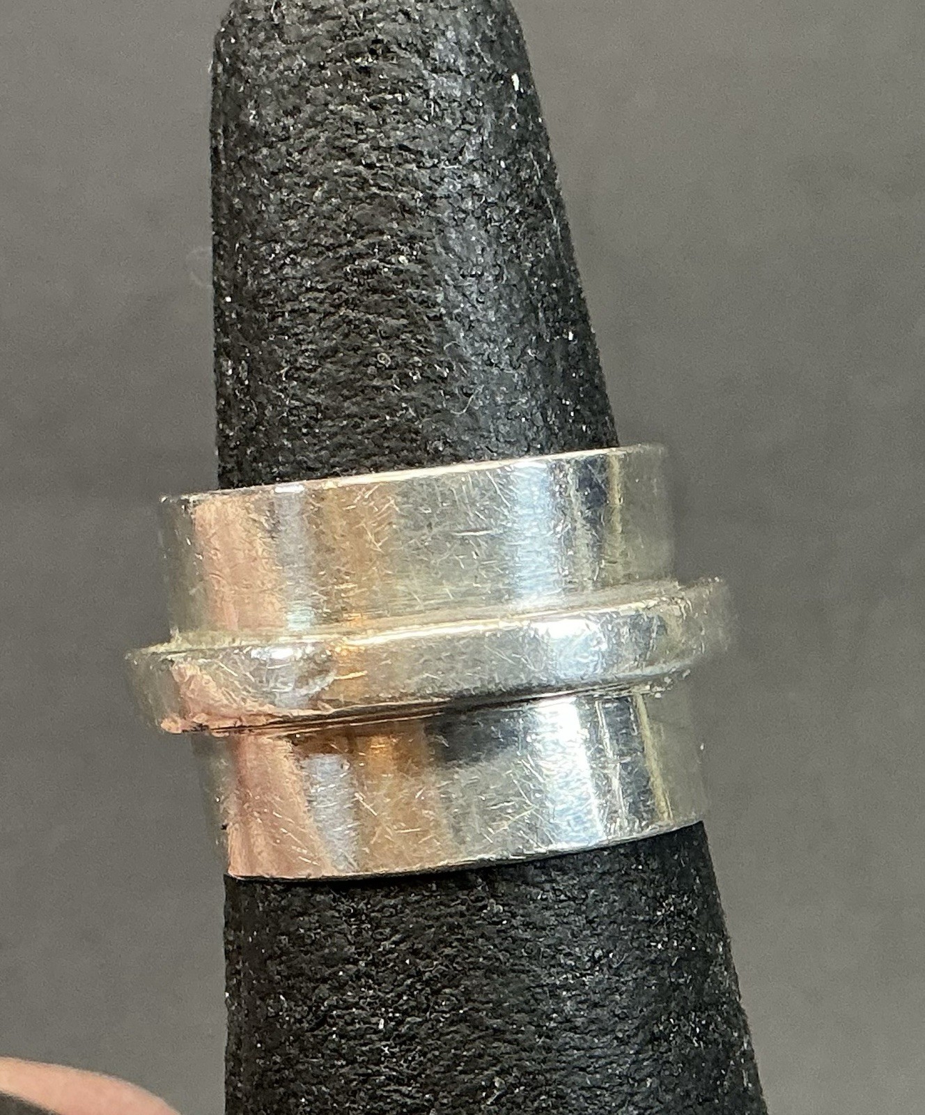 Size 6 ** 1/2 Inch WIDE BAND Sterling Silver Vintage Mexico 925 Ring