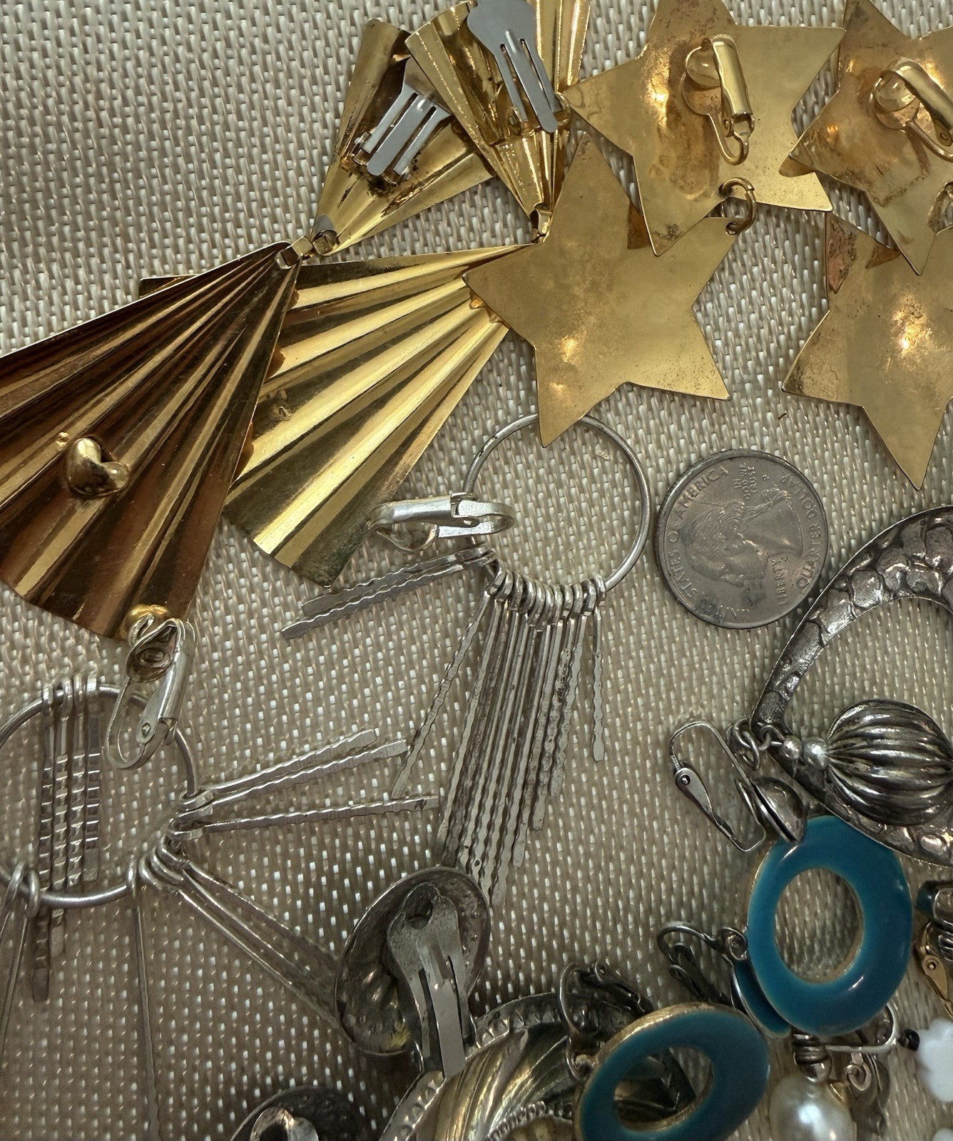 Vintage To Now Lot Of 26 PRs Clip On Earrings Lightweight Dangle Multiple Colors
