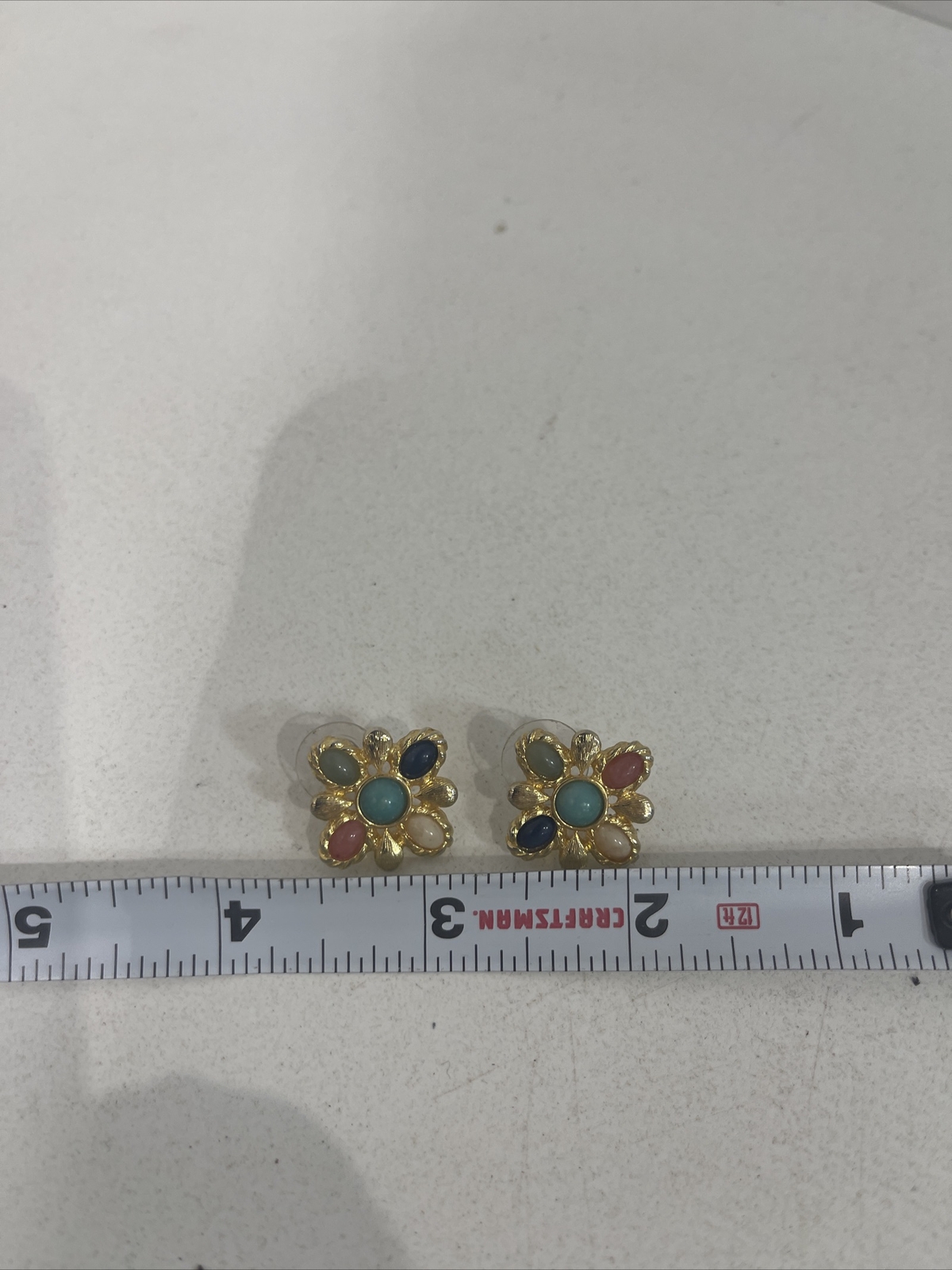 ESTATE EARINGS GOLD TONE WITH STONES
