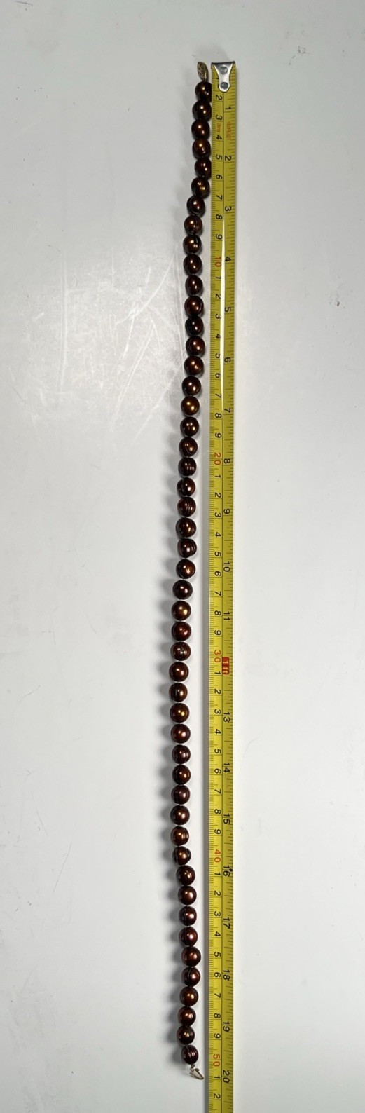 Copper Color Cultured Pearl Necklace w/ 14K CP Fish Hook Clasp 20″ Necklace