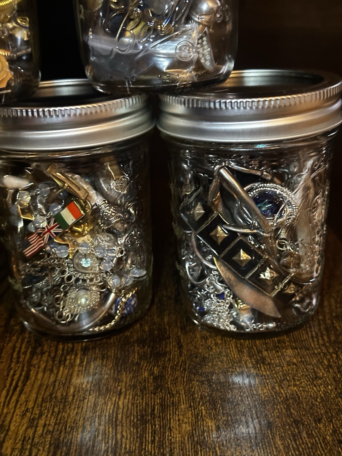 Mystery Jewelry Jar Lot Vintage/Modern Estate Mix Unsearched Gold/Silver Tone