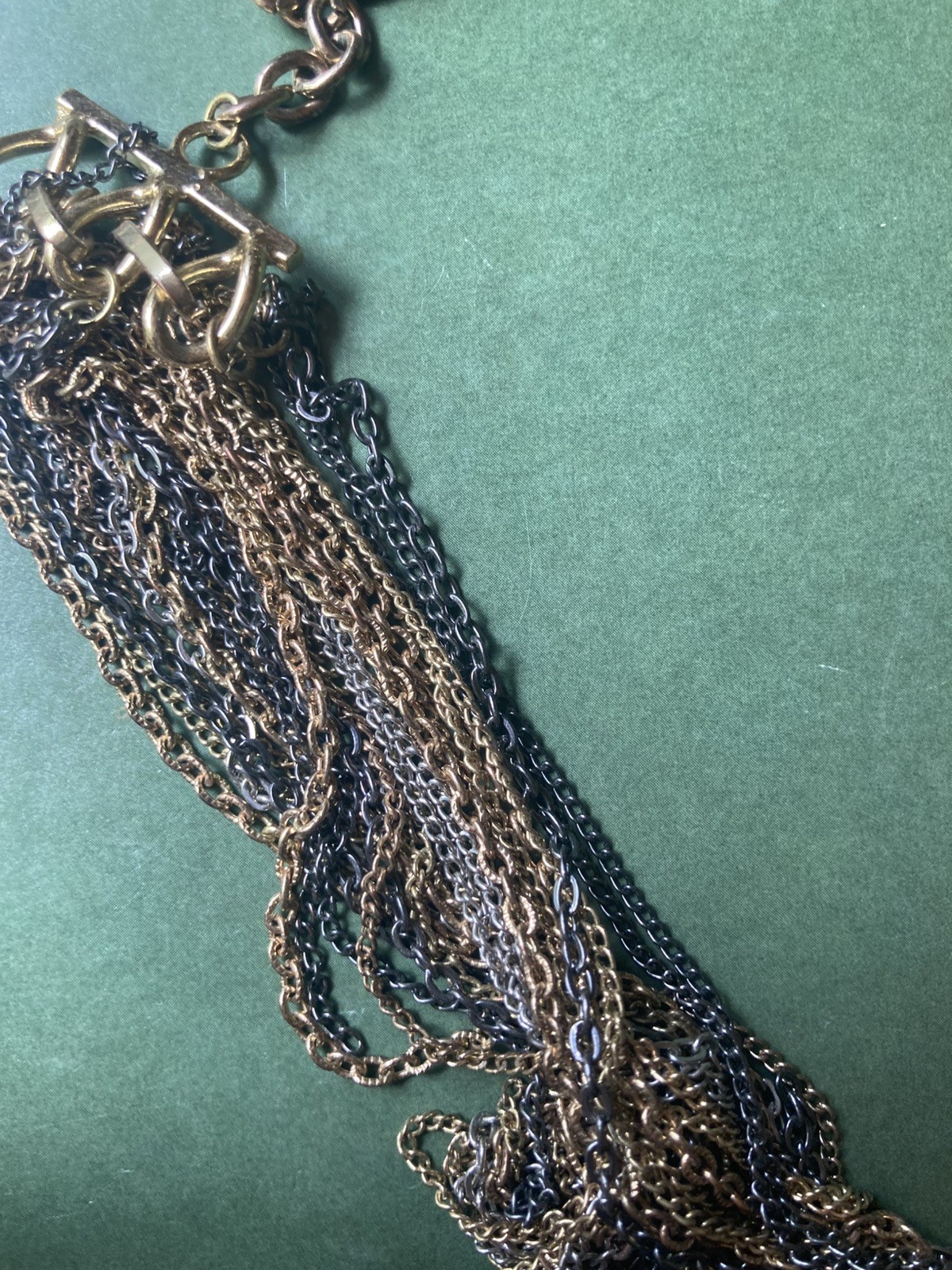 Rockstar Lots Of Chains Vintage 22 Inches Long Mixed Metals Brutalist Modernist