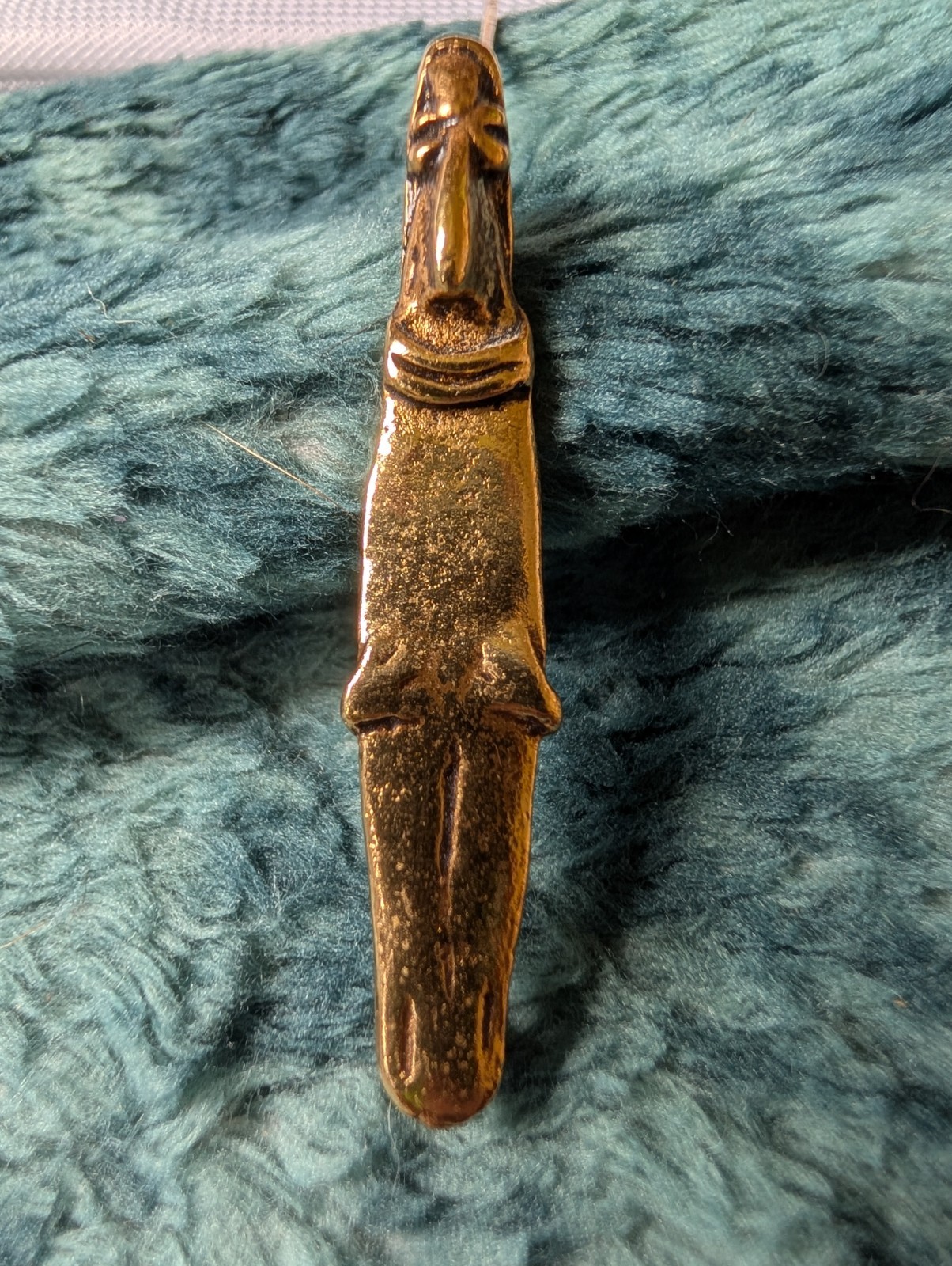 vintage ALVA MuseumReplica pin brooch gold tone Inca Mama-KunaSculpture